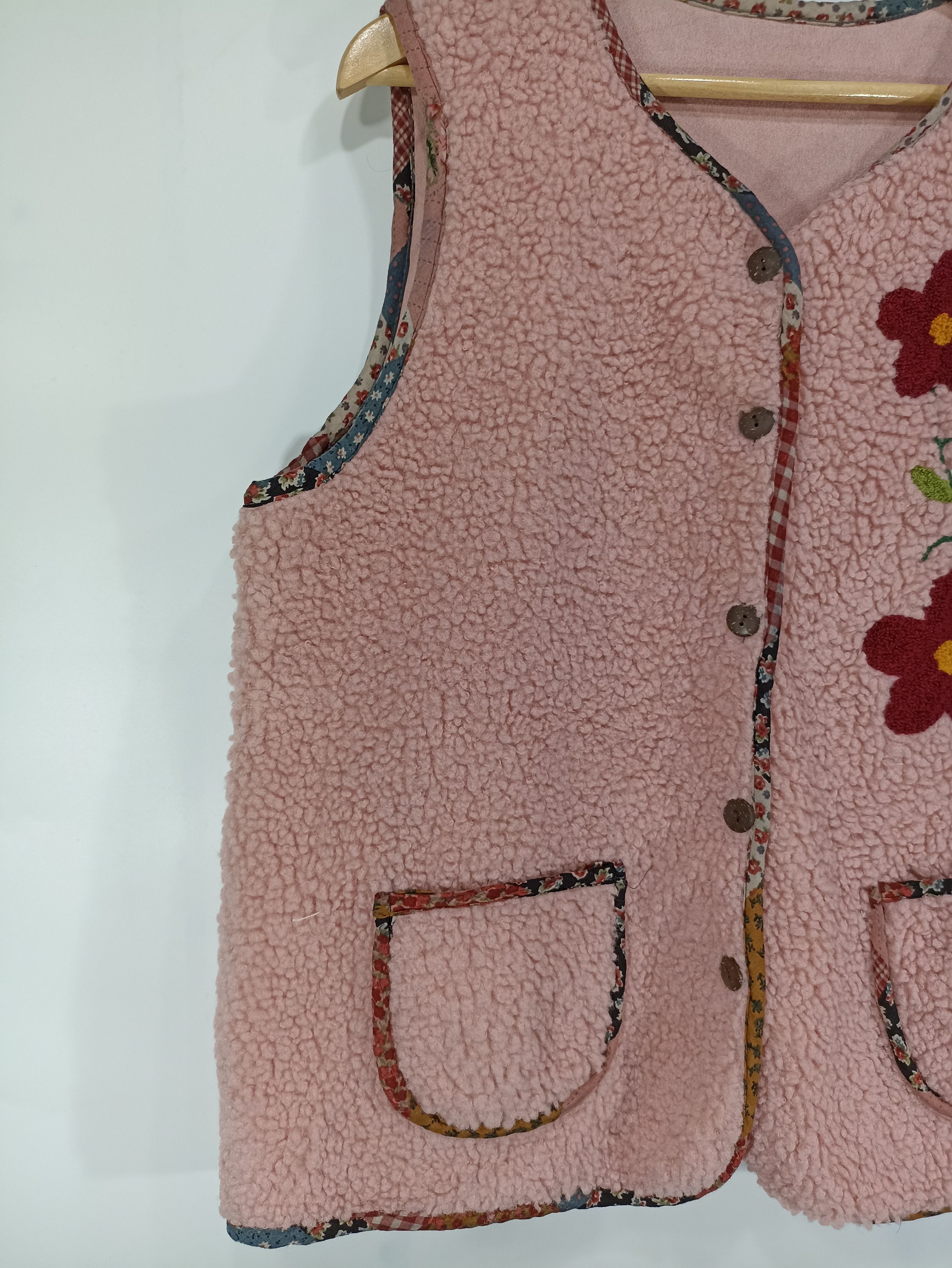 Japanese Brand × Vintage Unbrand Sherpa Flower Cardigan Vest Size US L / EU 52-54 / 3 - 3 Thumbnail