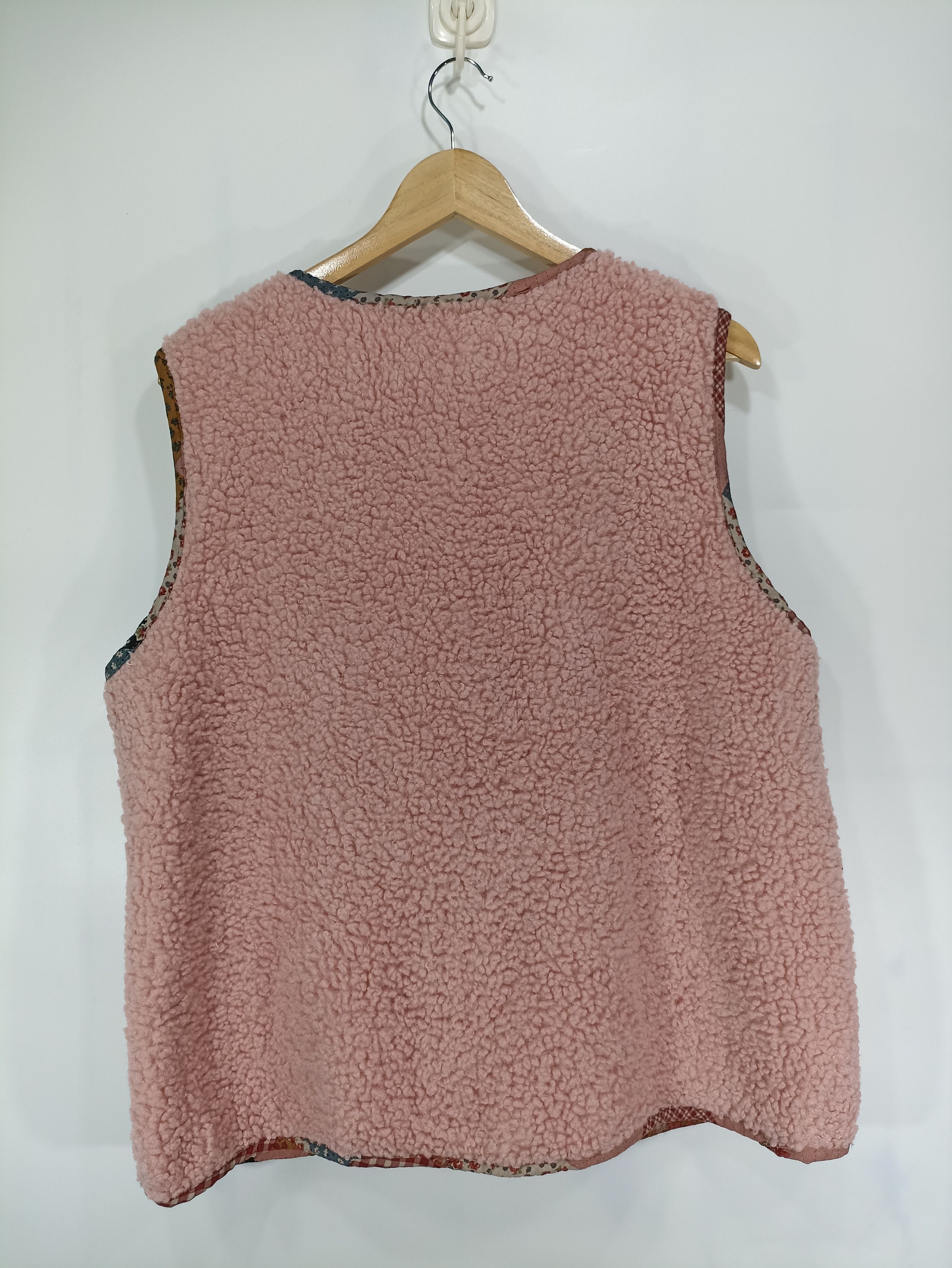 Japanese Brand × Vintage Unbrand Sherpa Flower Cardigan Vest Size US L / EU 52-54 / 3 - 5 Thumbnail