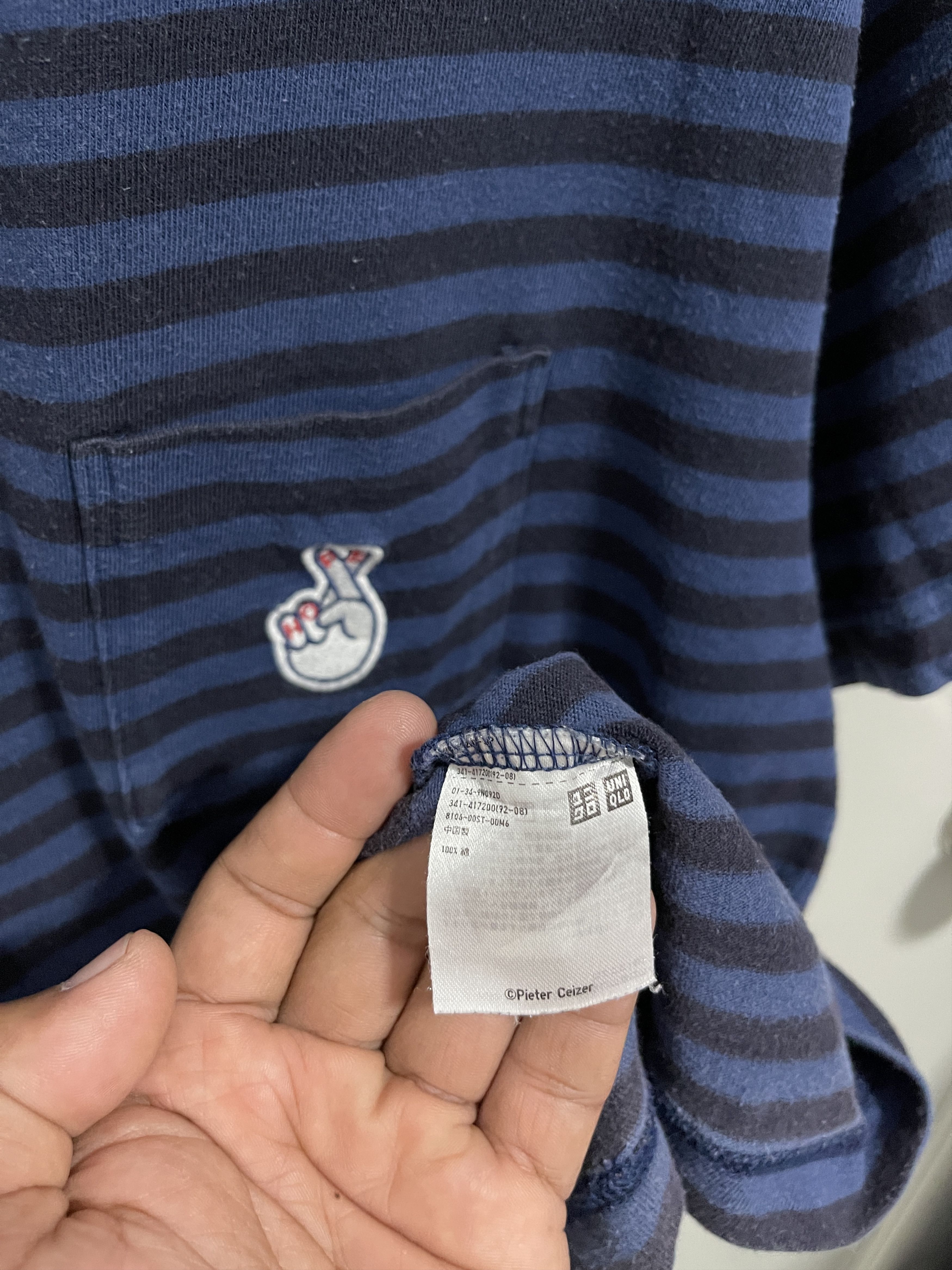 Japanese Brand × Uniqlo × Vintage Uniqlo x Peiter Ceizer Single Pocket Striped Tshirt Size US L / EU 52-54 / 3 - 5 Thumbnail