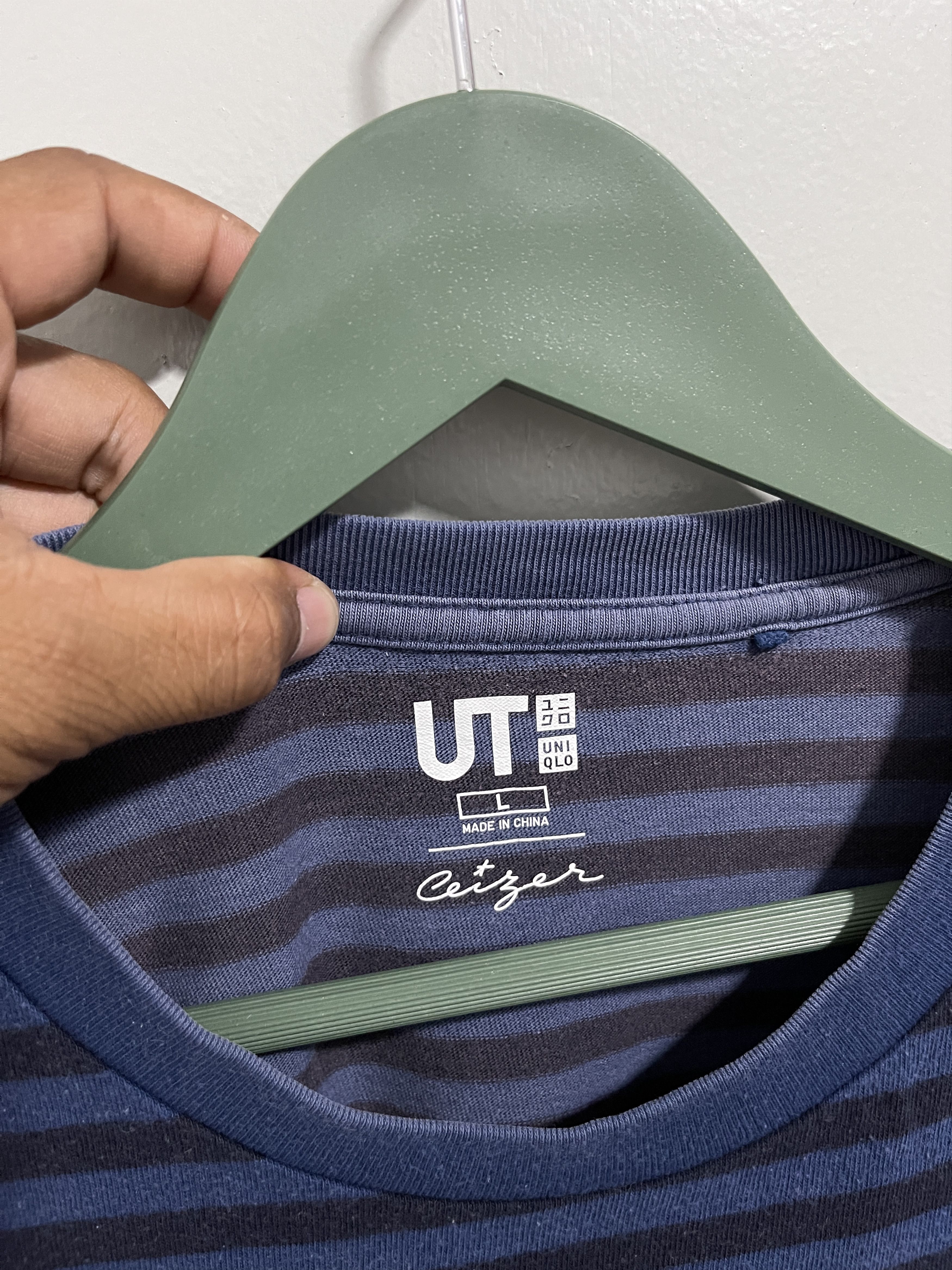 Japanese Brand × Uniqlo × Vintage Uniqlo x Peiter Ceizer Single Pocket Striped Tshirt Size US L / EU 52-54 / 3 - 4 Thumbnail