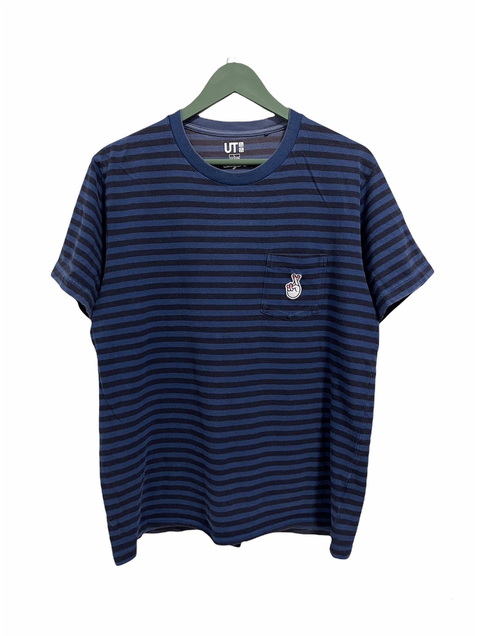 Japanese Brand × Uniqlo × Vintage Uniqlo x Peiter Ceizer Single Pocket Striped Tshirt Size US L / EU 52-54 / 3 - 1 Thumbnail
