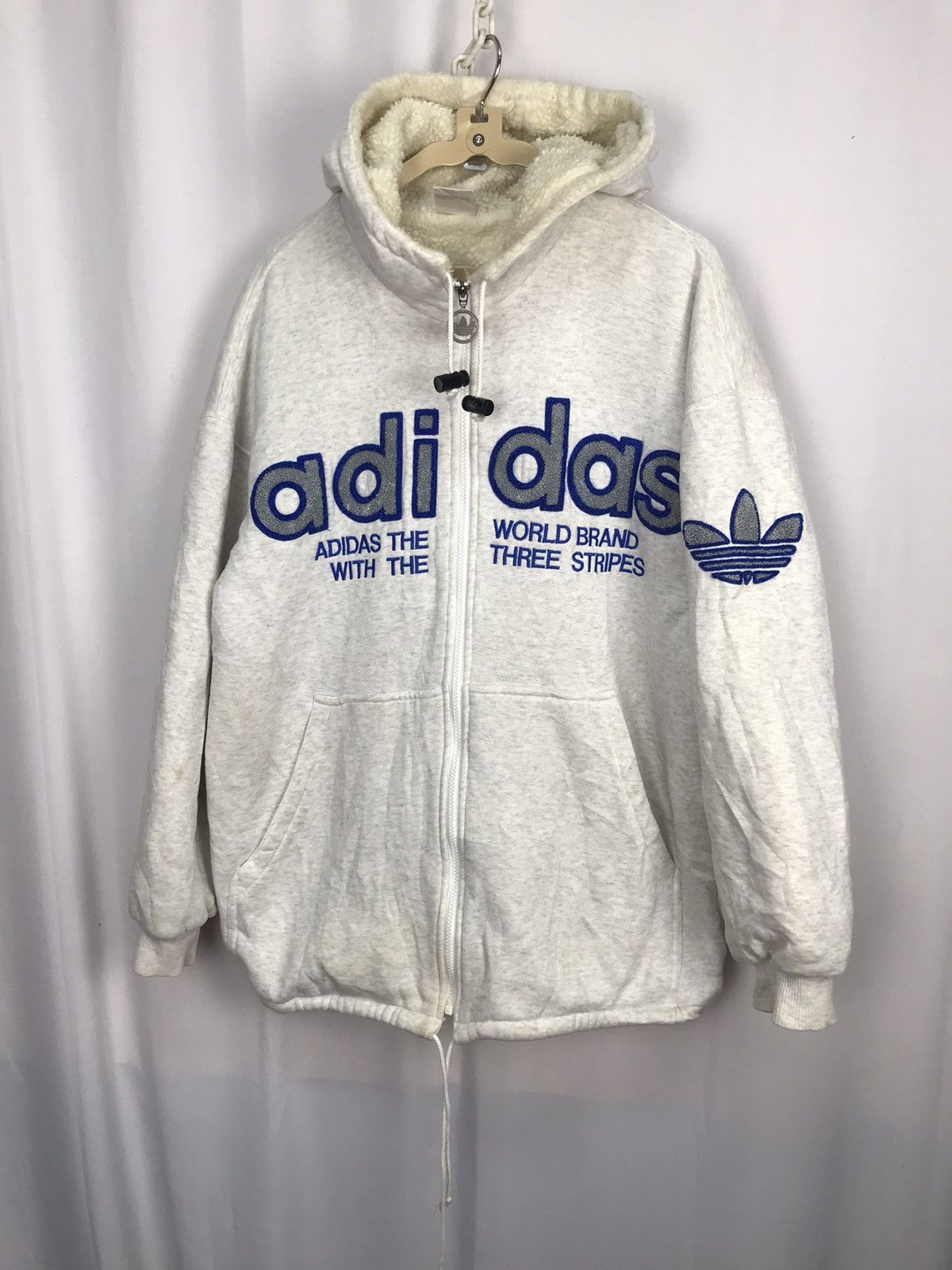 Adidas × Vintage Vintage adidas spellout and embroidered logo hoodie zipper Size US L / EU 52-54 / 3 - 13 Thumbnail