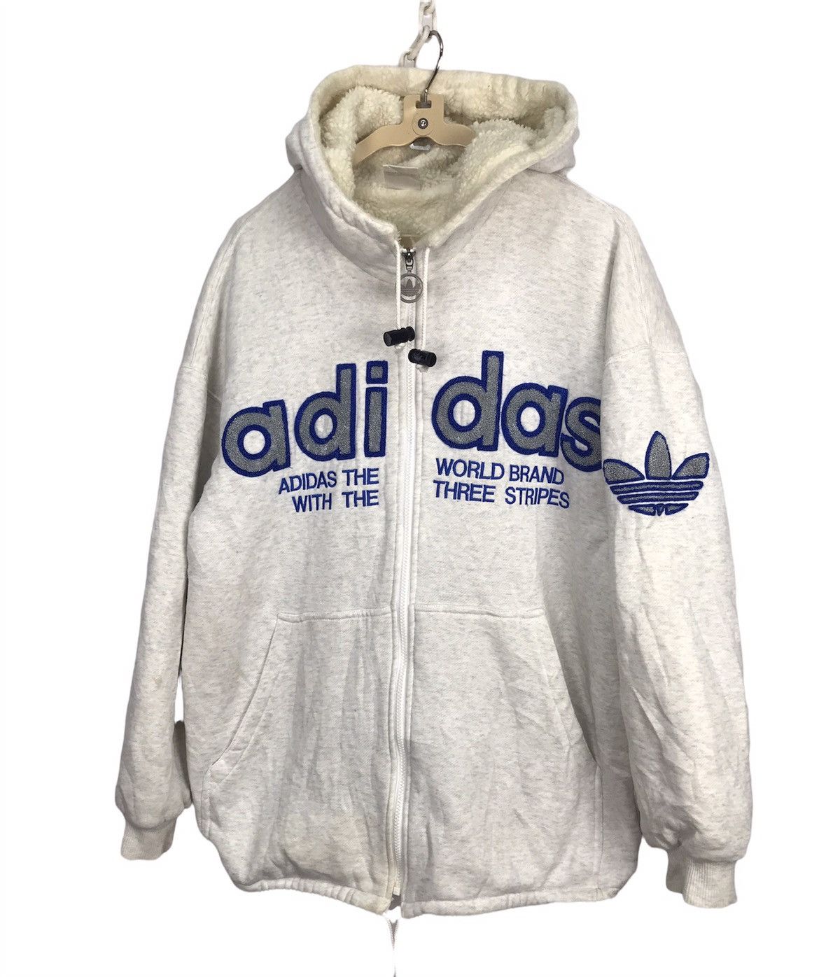 Adidas × Vintage Vintage adidas spellout and embroidered logo hoodie zipper Size US L / EU 52-54 / 3 - 1 Thumbnail