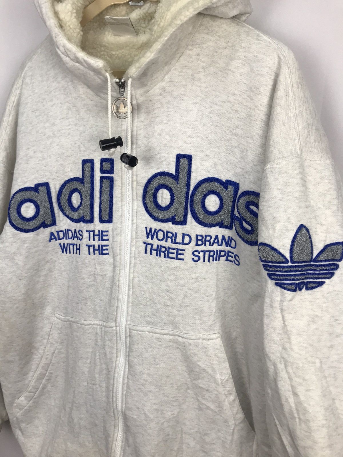 Adidas × Vintage Vintage adidas spellout and embroidered logo hoodie zipper Size US L / EU 52-54 / 3 - 8 Thumbnail
