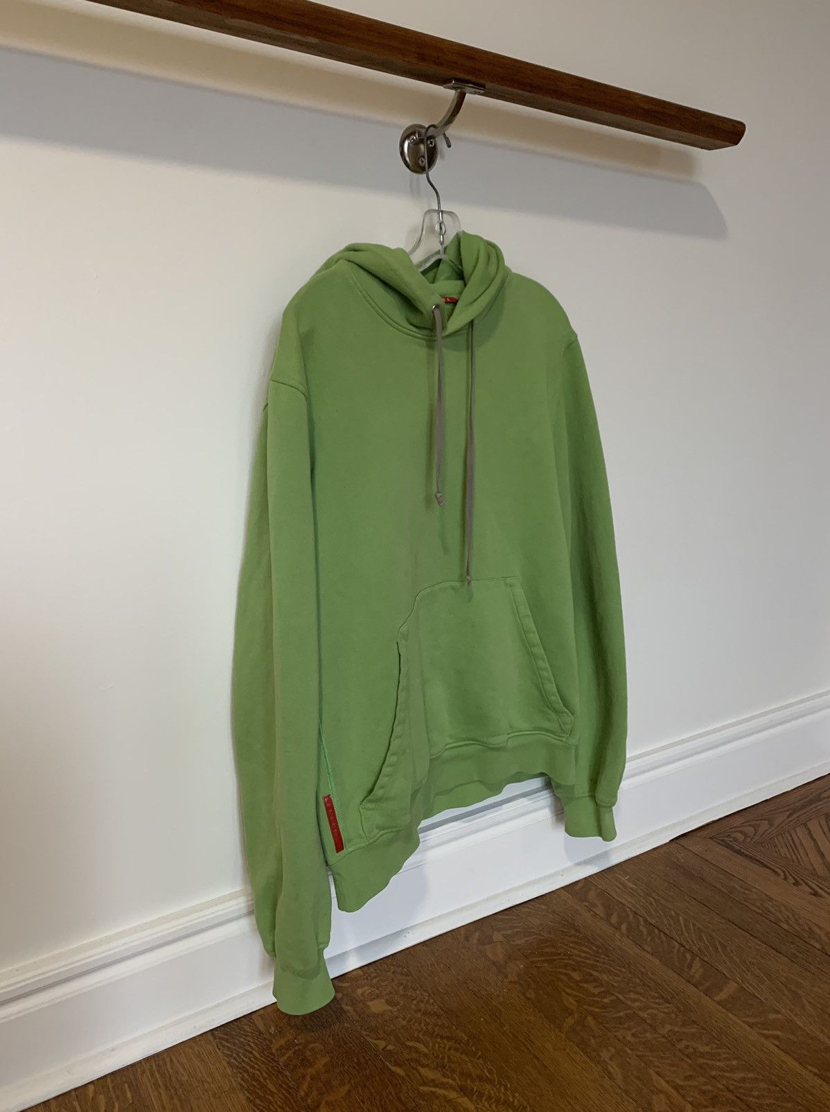 Prada × Vintage Cute Ass Green Prada Pullover Hoodie Linea Rosa Oversized Size US L / EU 52-54 / 3 - 1 Thumbnail