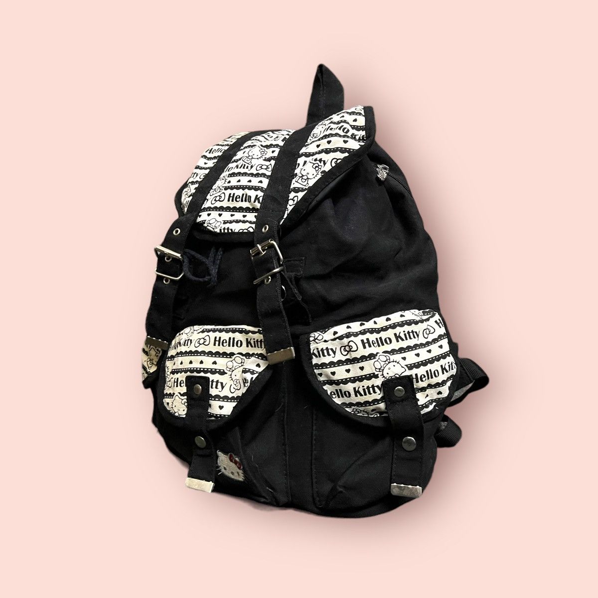 Anime × Cartoon Network × Japanese Brand RARE HELLO KITTY SANRIO MULTI POCKET DAYPACK/BACKPACK Size ONE SIZE - 17 Thumbnail