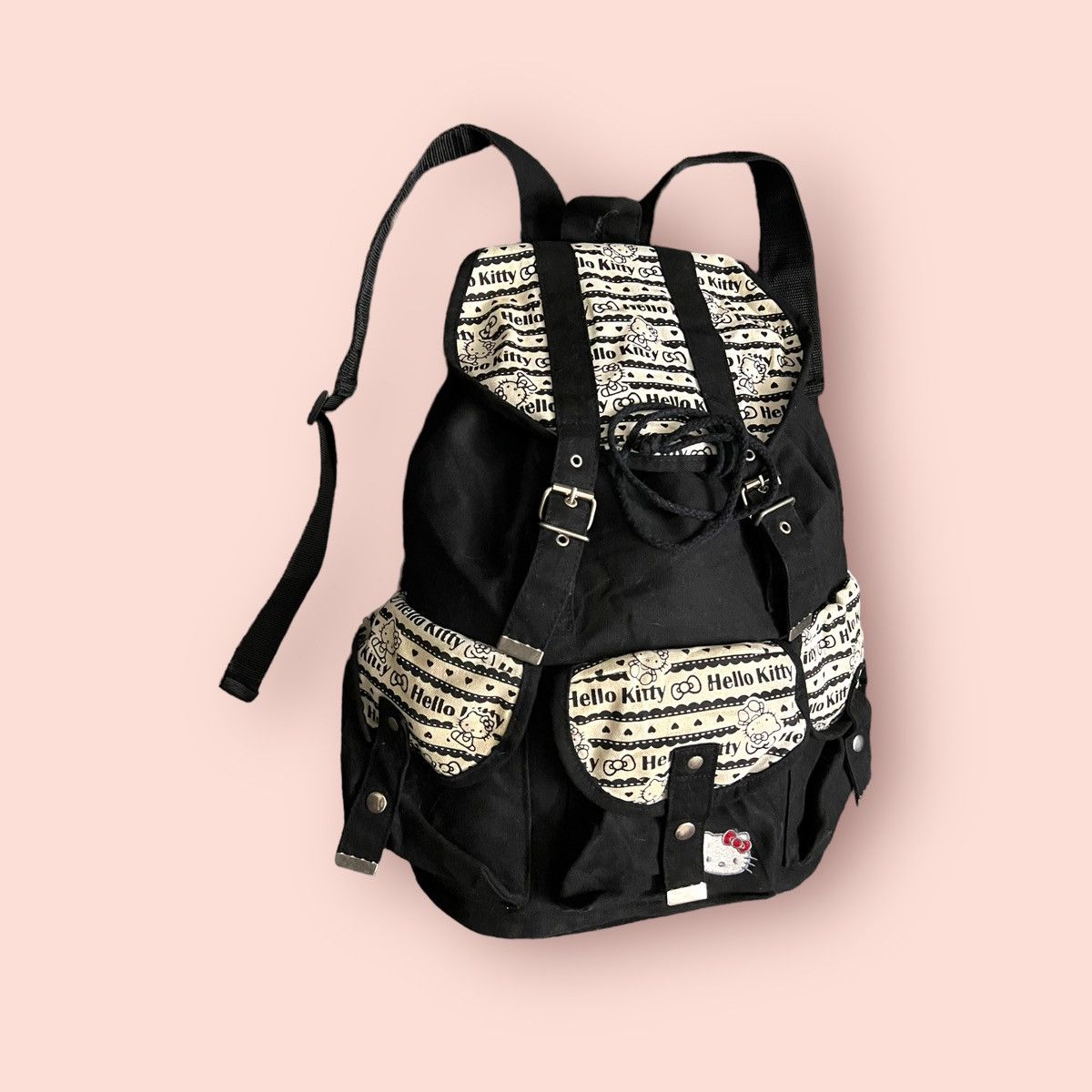 Anime × Cartoon Network × Japanese Brand RARE HELLO KITTY SANRIO MULTI POCKET DAYPACK/BACKPACK Size ONE SIZE - 6 Thumbnail
