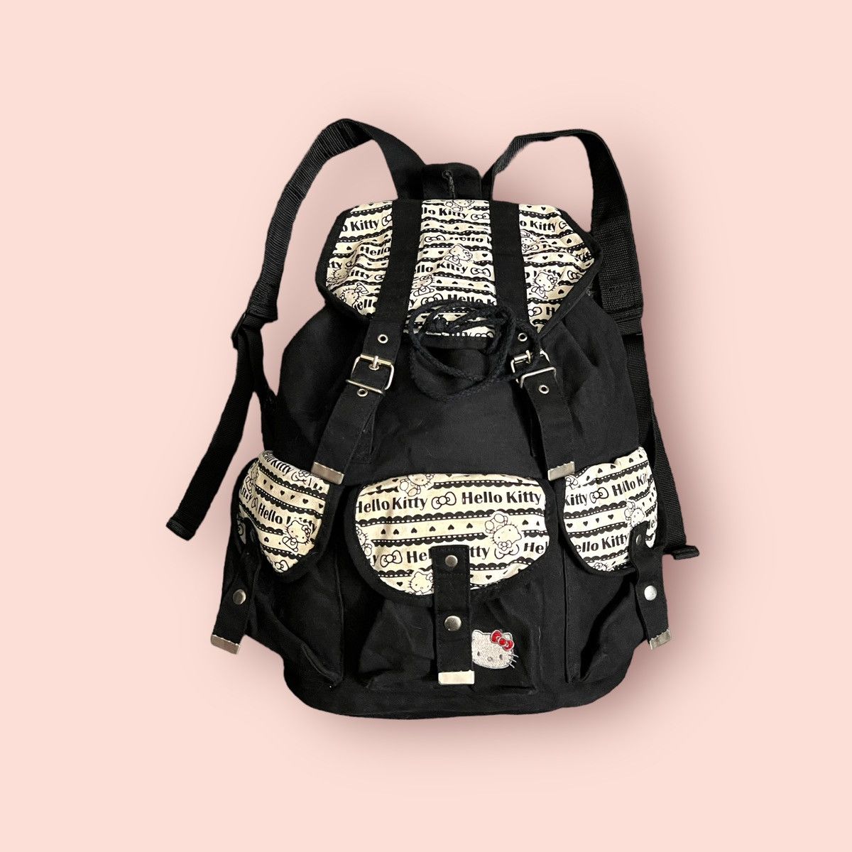 Anime × Cartoon Network × Japanese Brand RARE HELLO KITTY SANRIO MULTI POCKET DAYPACK/BACKPACK Size ONE SIZE - 2 Thumbnail