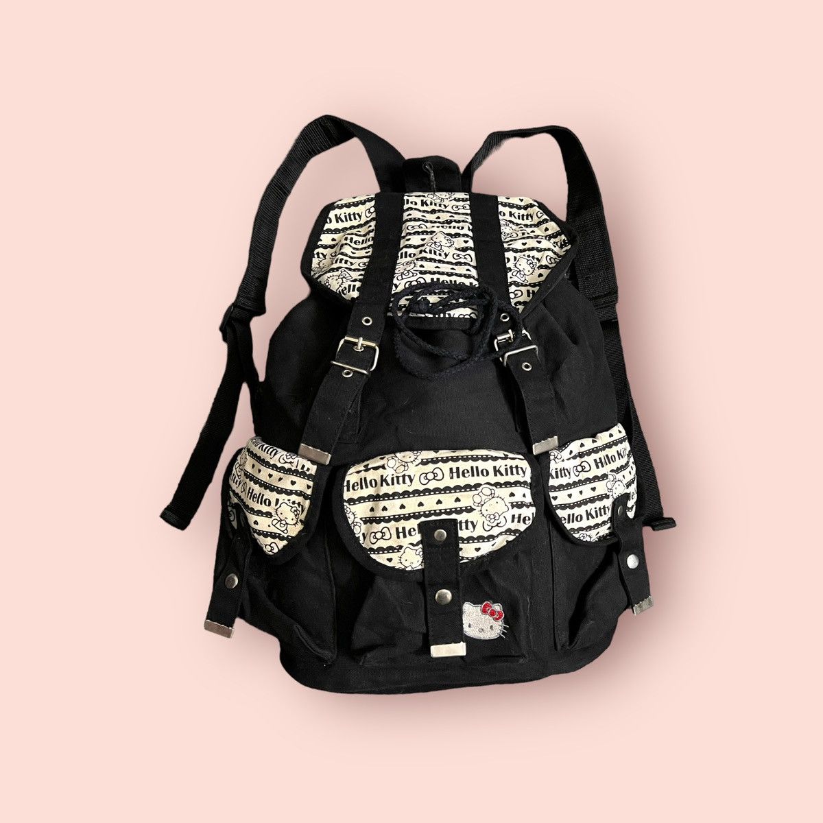 Anime × Cartoon Network × Japanese Brand RARE HELLO KITTY SANRIO MULTI POCKET DAYPACK/BACKPACK Size ONE SIZE - 8 Thumbnail