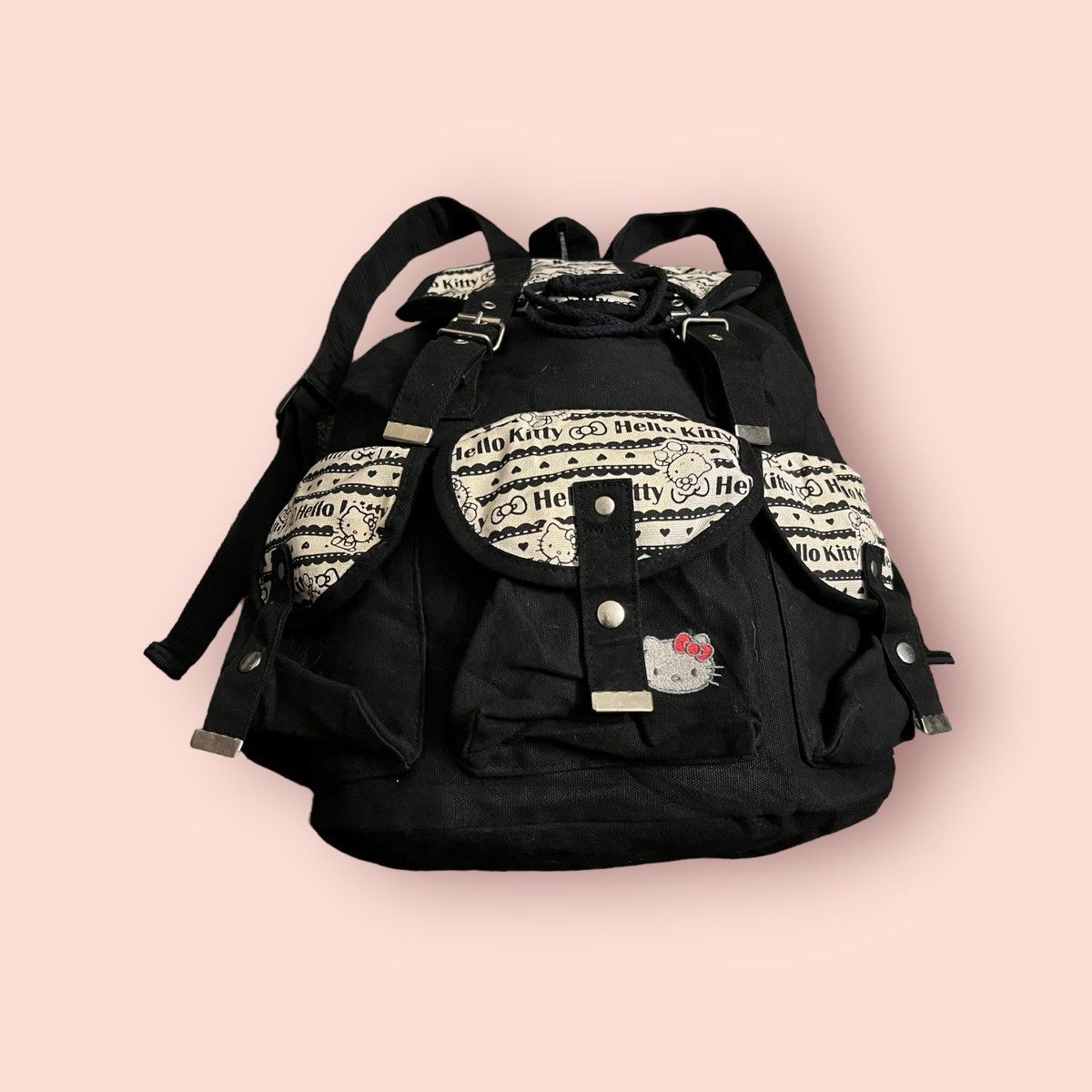 Anime × Cartoon Network × Japanese Brand RARE HELLO KITTY SANRIO MULTI POCKET DAYPACK/BACKPACK Size ONE SIZE - 3 Thumbnail
