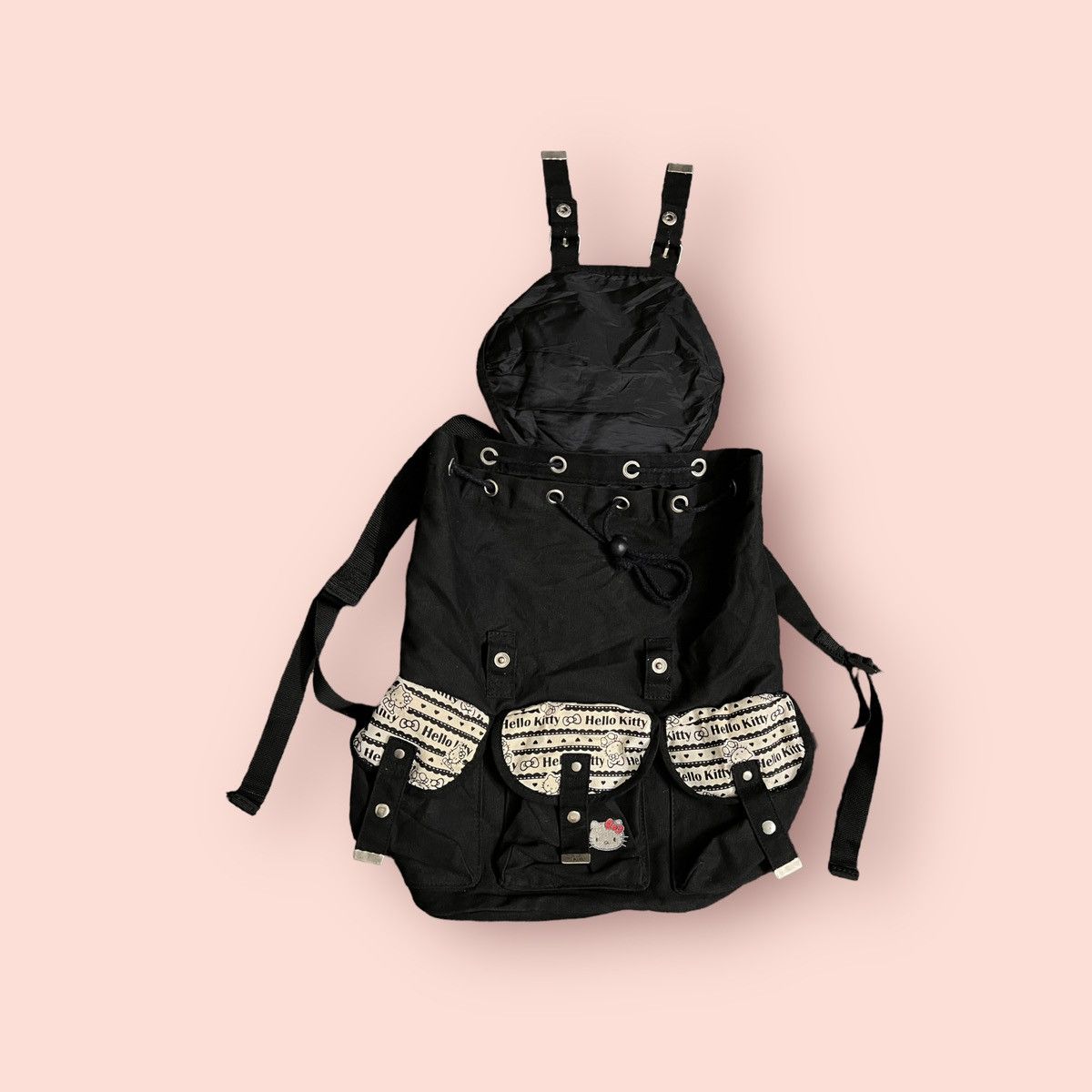 Anime × Cartoon Network × Japanese Brand RARE HELLO KITTY SANRIO MULTI POCKET DAYPACK/BACKPACK Size ONE SIZE - 19 Thumbnail