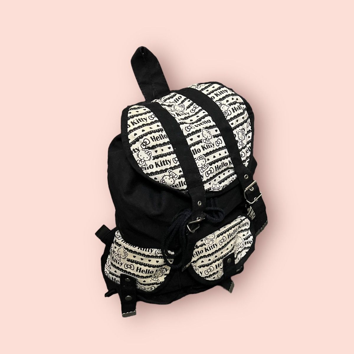 Anime × Cartoon Network × Japanese Brand RARE HELLO KITTY SANRIO MULTI POCKET DAYPACK/BACKPACK Size ONE SIZE - 15 Thumbnail