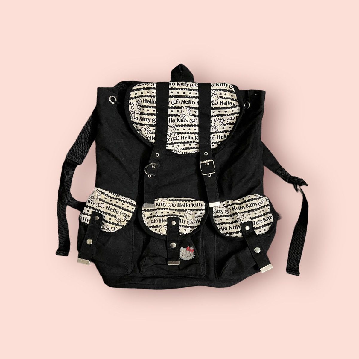 Anime × Cartoon Network × Japanese Brand RARE HELLO KITTY SANRIO MULTI POCKET DAYPACK/BACKPACK Size ONE SIZE - 20 Thumbnail
