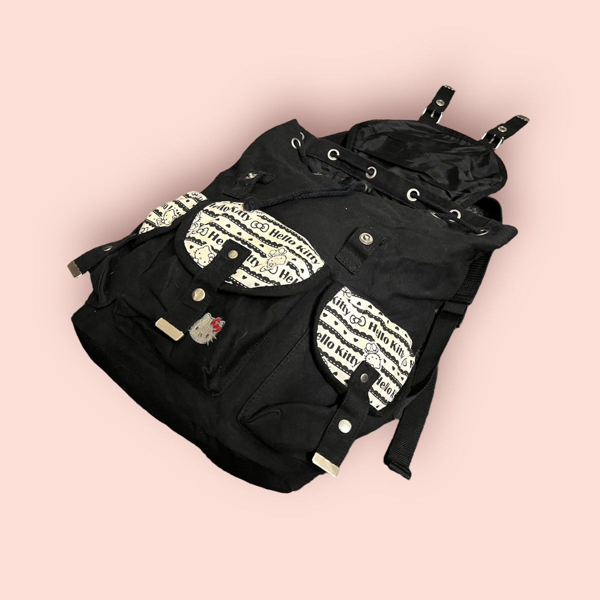 Anime × Cartoon Network × Japanese Brand RARE HELLO KITTY SANRIO MULTI POCKET DAYPACK/BACKPACK Size ONE SIZE - 12 Thumbnail