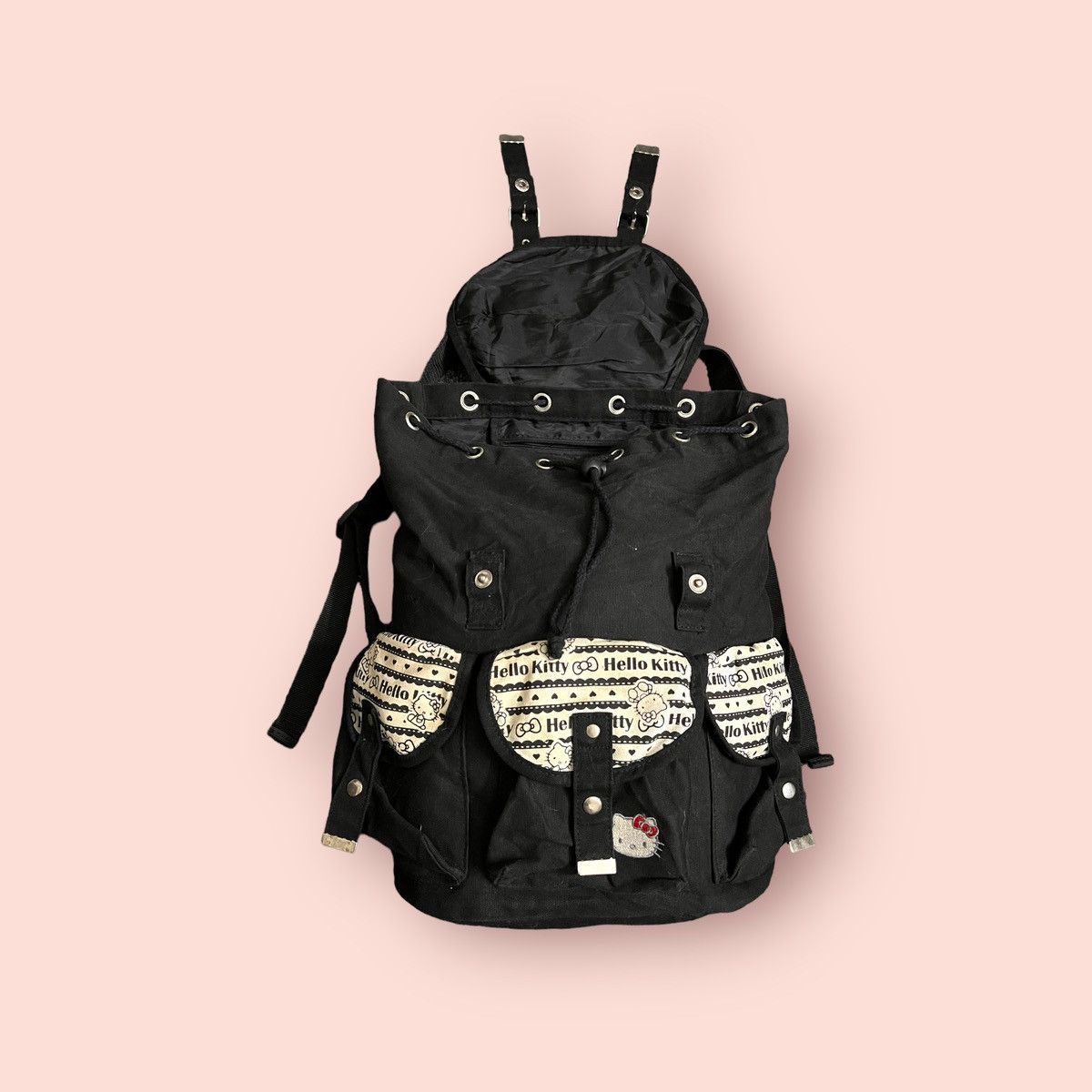 Anime × Cartoon Network × Japanese Brand RARE HELLO KITTY SANRIO MULTI POCKET DAYPACK/BACKPACK Size ONE SIZE - 11 Thumbnail