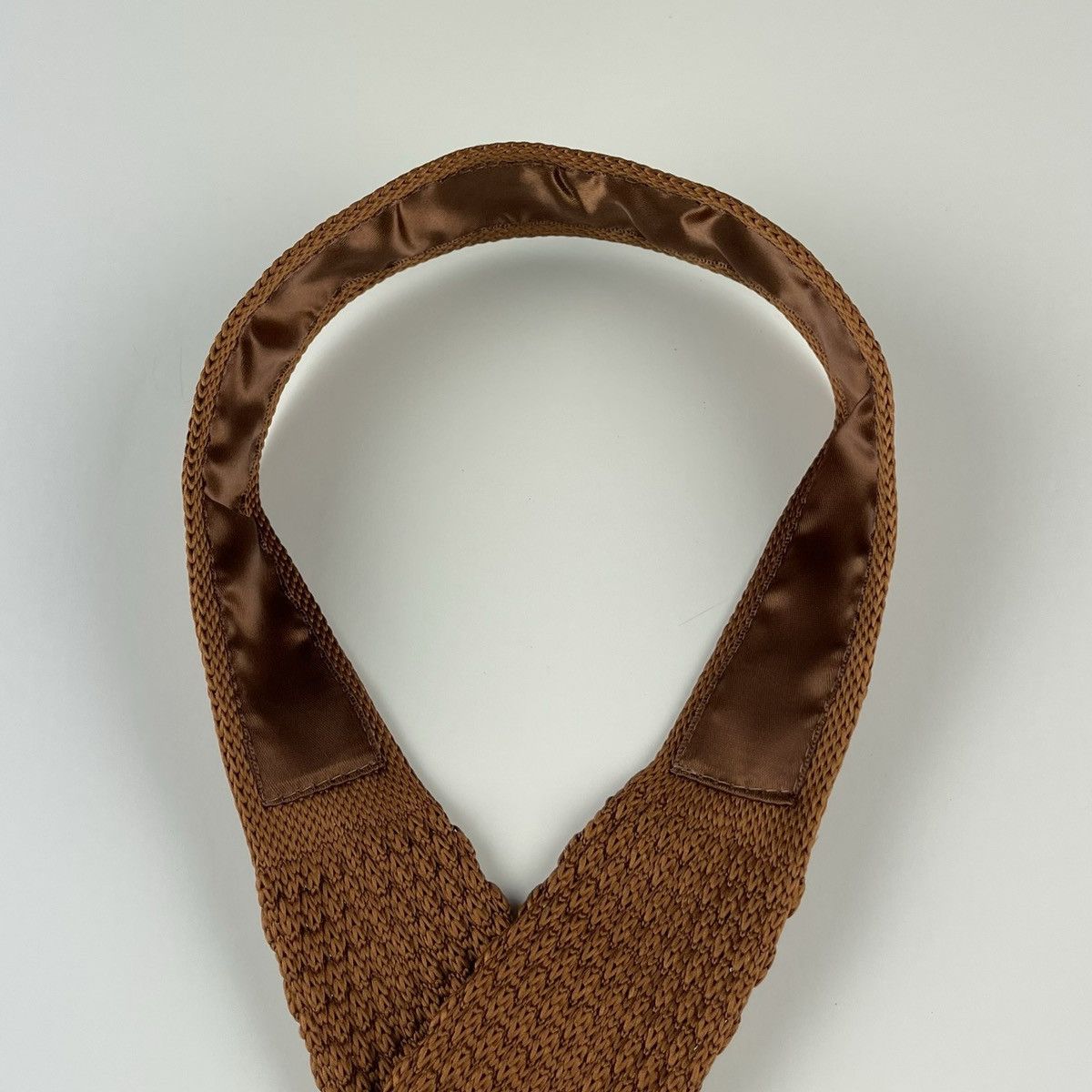 Other Men’s Russet Brown Knit Necktie & White Floral Pocket Square Size ONE SIZE - 6 Thumbnail