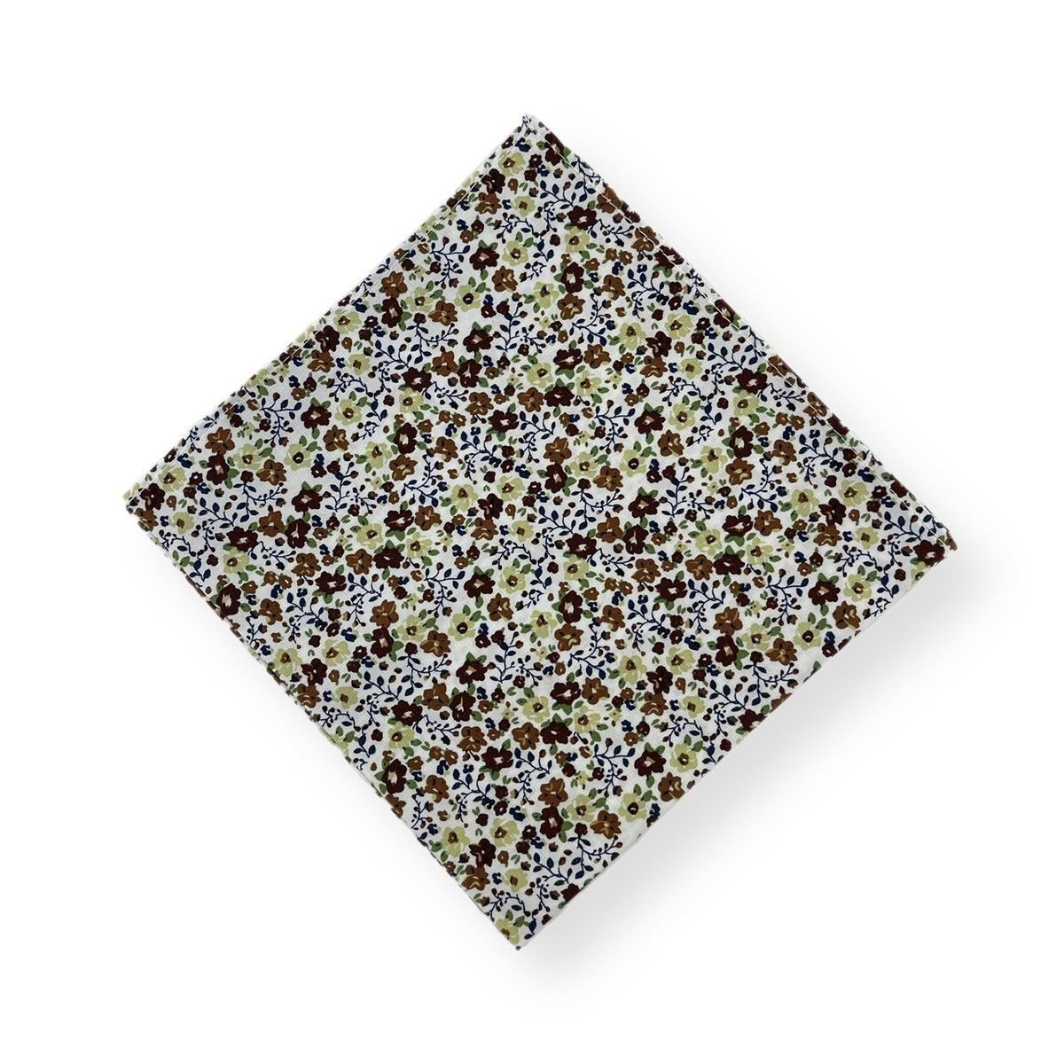 Other Men’s Russet Brown Knit Necktie & White Floral Pocket Square Size ONE SIZE - 4 Thumbnail