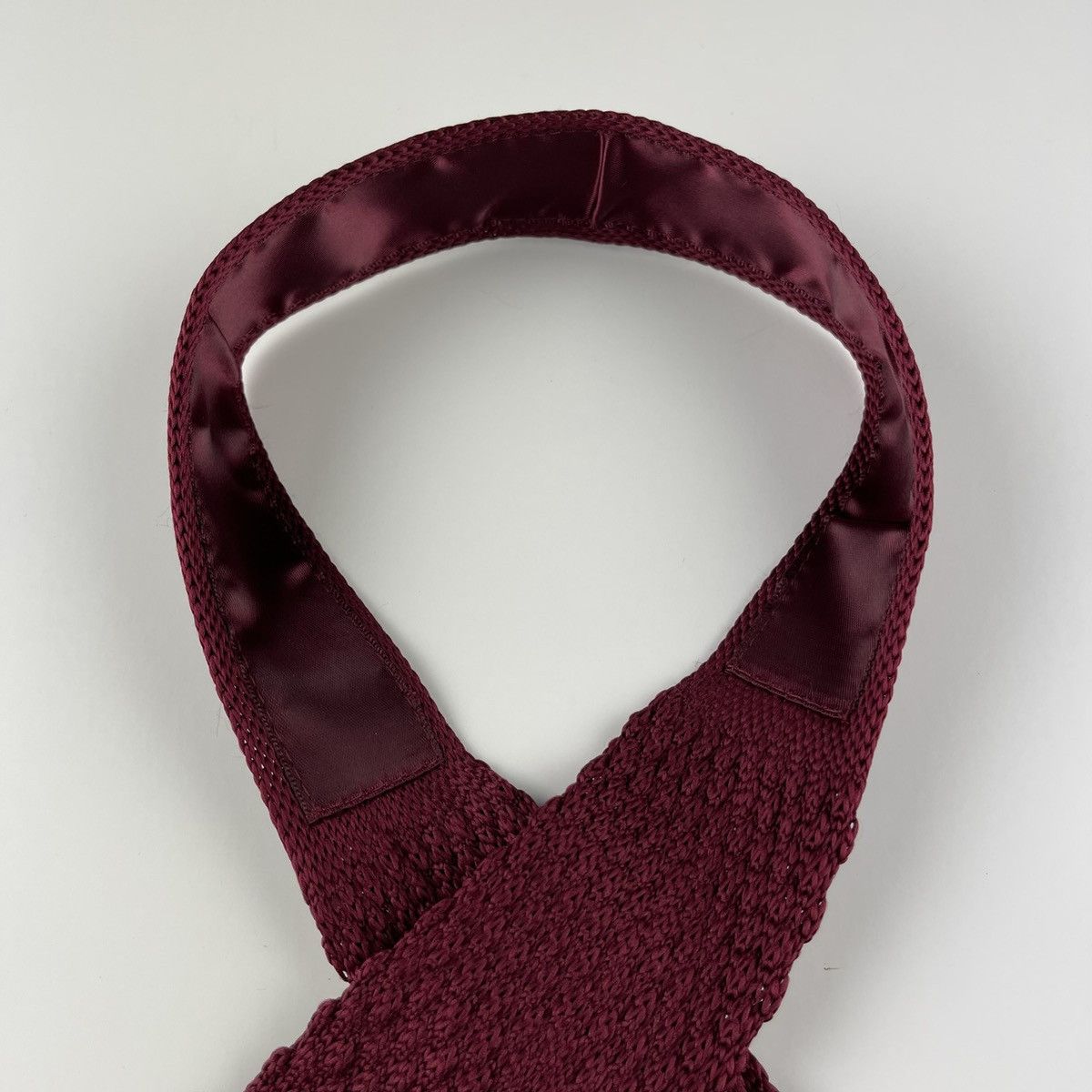 Other Men’s Burgundy Knit Necktie & Navy Floral Pocket Square Size ONE SIZE - 6 Thumbnail
