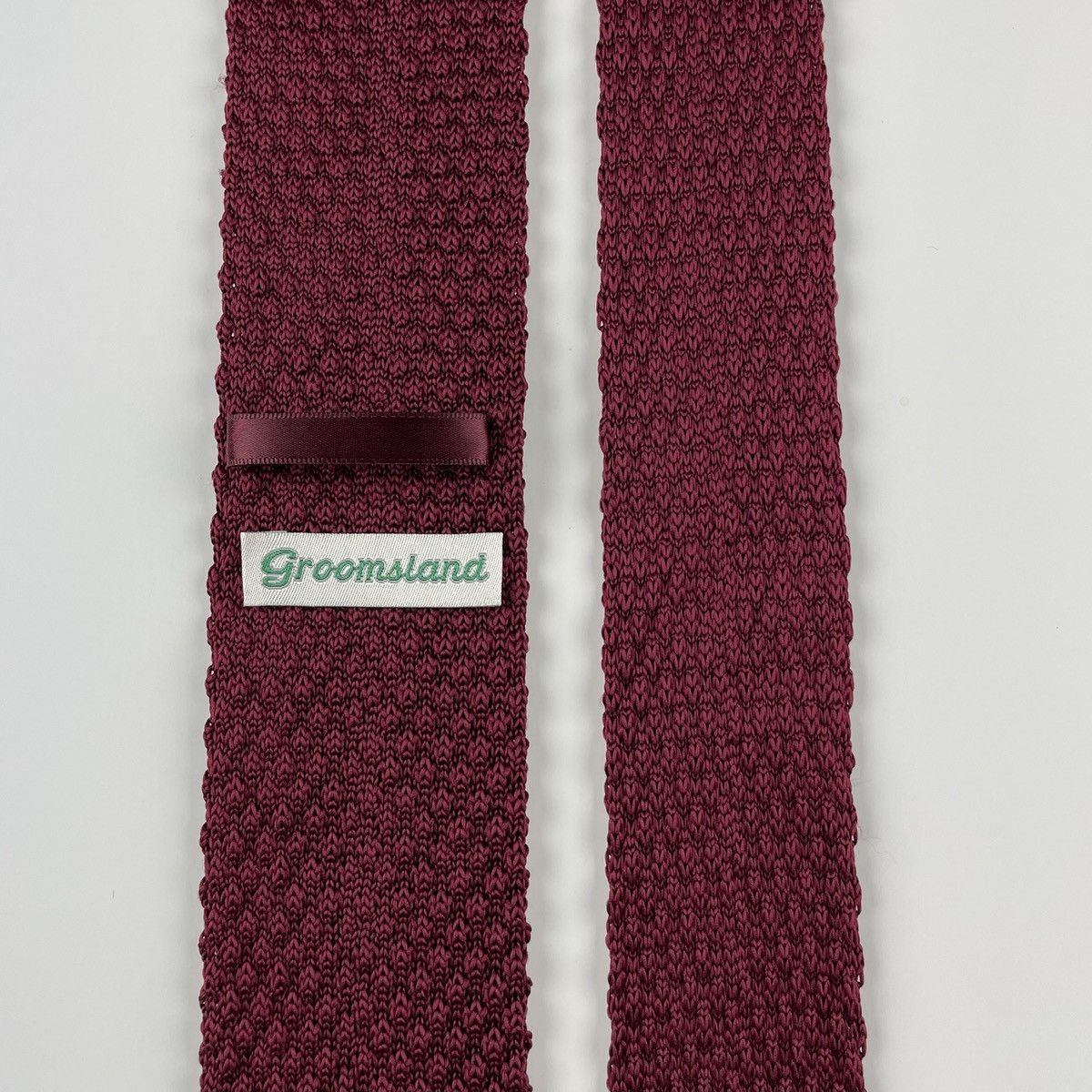 Other Men’s Burgundy Knit Necktie & Navy Floral Pocket Square Size ONE SIZE - 7 Thumbnail