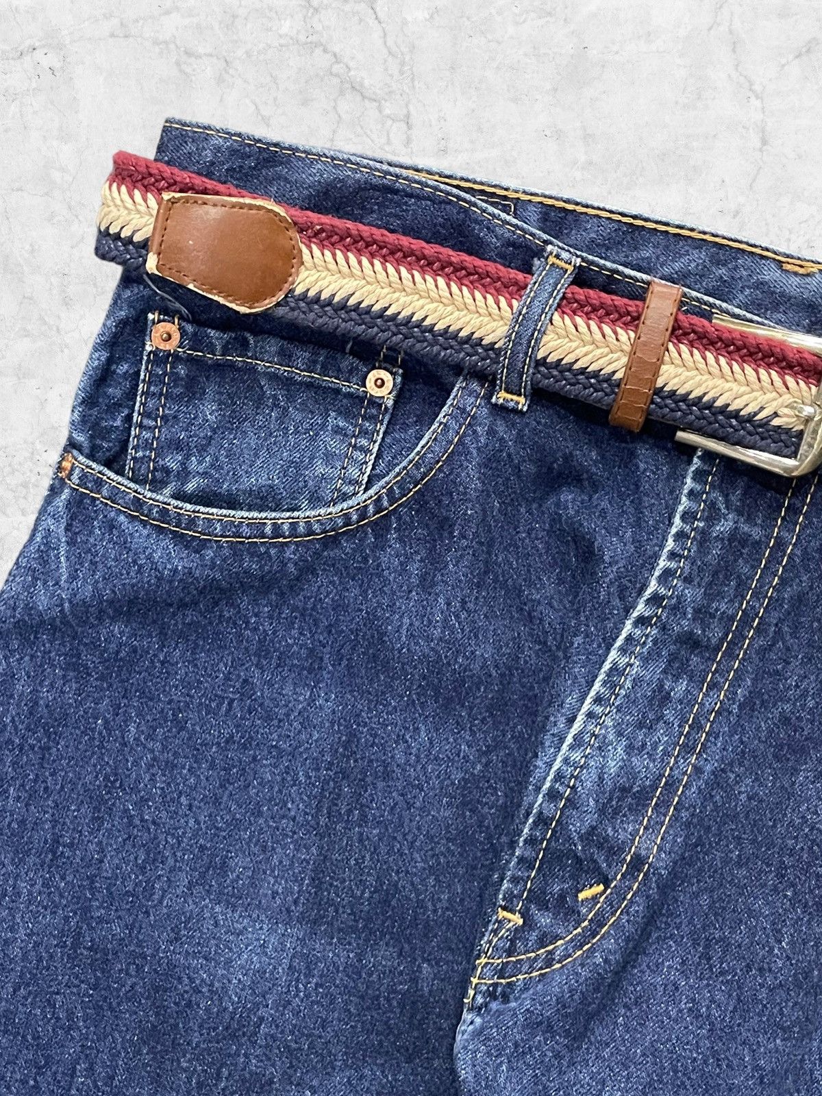 Levi's × Vintage Vintage Levi’s 505 Regular Fit Denim With Braided Belt Japan Size US 32 / EU 48 - 6 Thumbnail