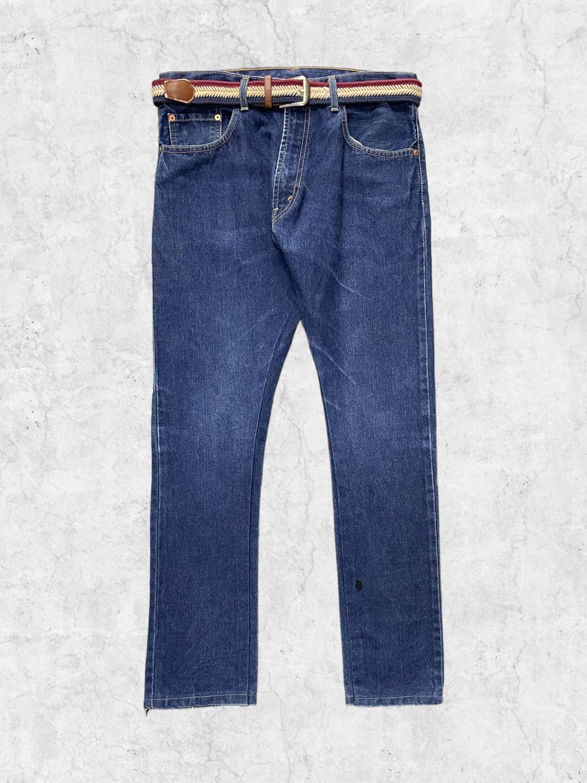 Levi's × Vintage Vintage Levi’s 505 Regular Fit Denim With Braided Belt Japan Size US 32 / EU 48 - 1 Thumbnail