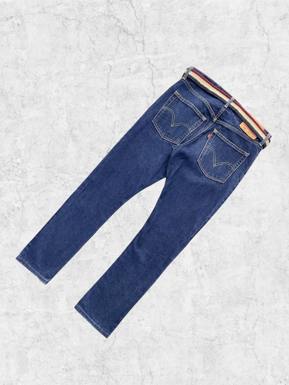 Levi's × Vintage Vintage Levi’s 505 Regular Fit Denim With Braided Belt Japan Size US 32 / EU 48 - 9 Thumbnail