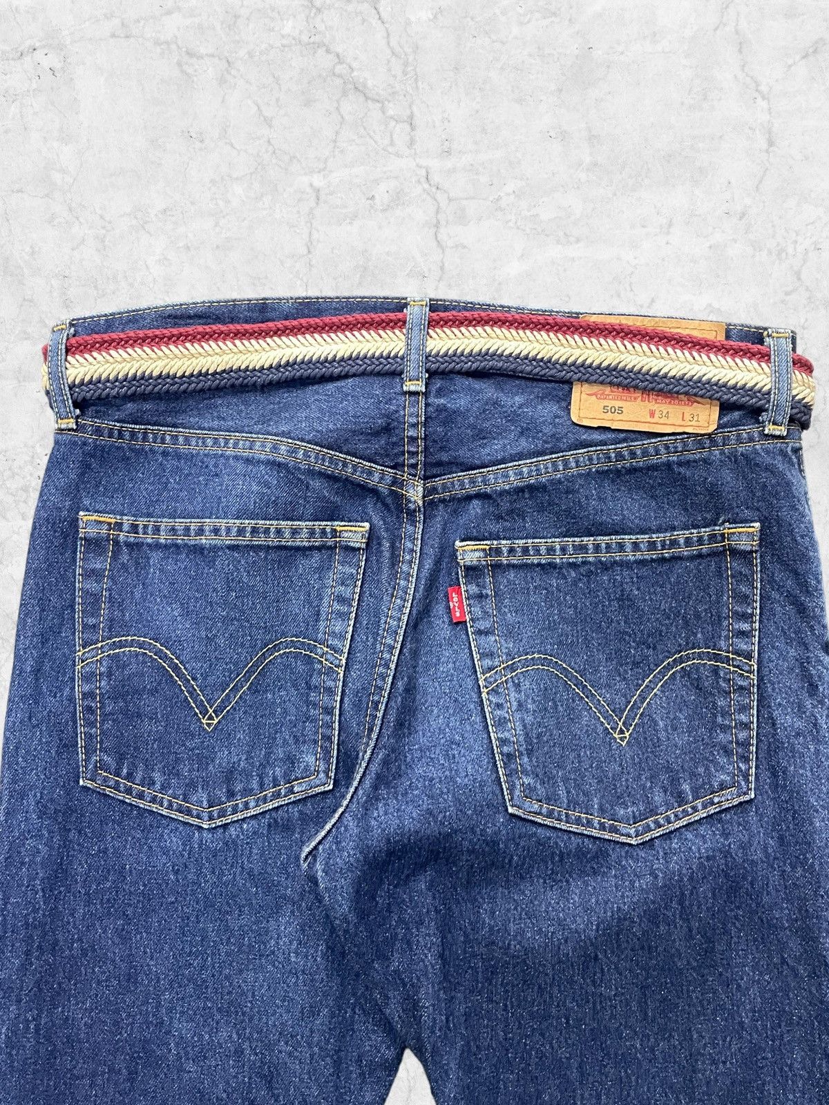 Levi's × Vintage Vintage Levi’s 505 Regular Fit Denim With Braided Belt Japan Size US 32 / EU 48 - 10 Thumbnail