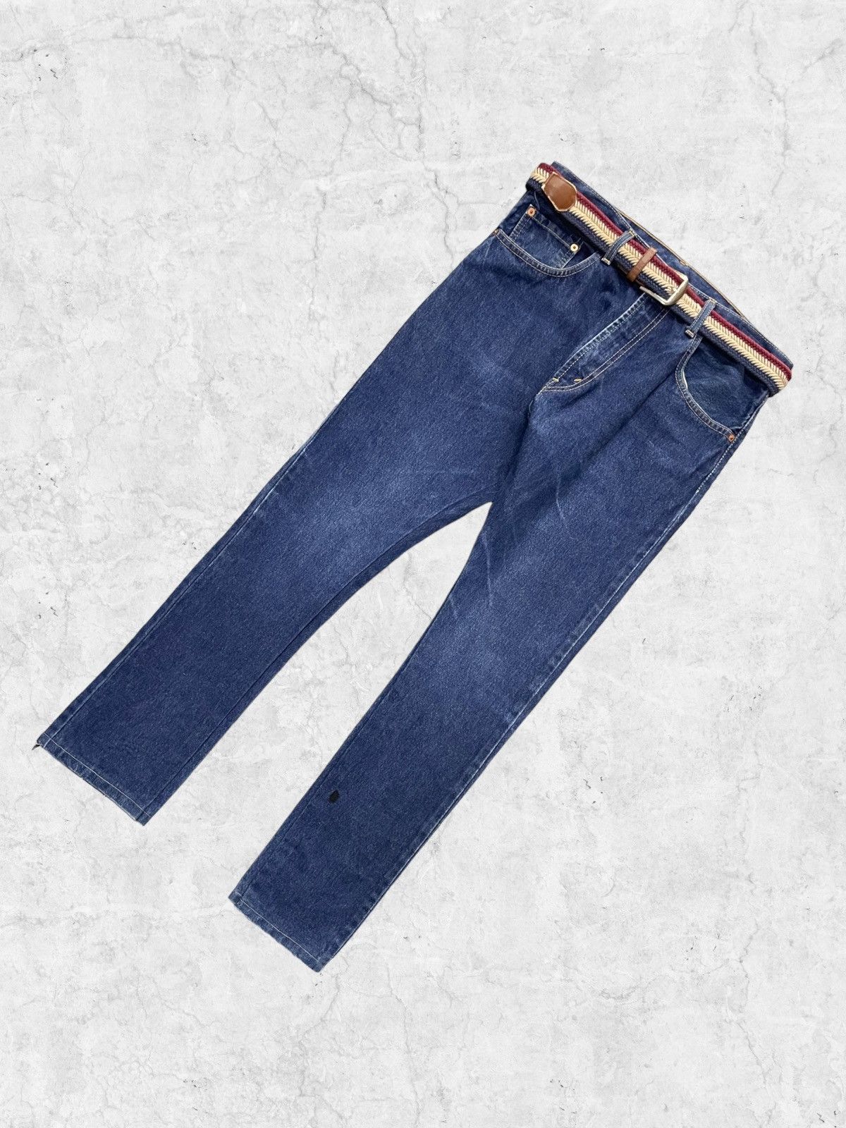 Levi's × Vintage Vintage Levi’s 505 Regular Fit Denim With Braided Belt Japan Size US 32 / EU 48 - 4 Thumbnail