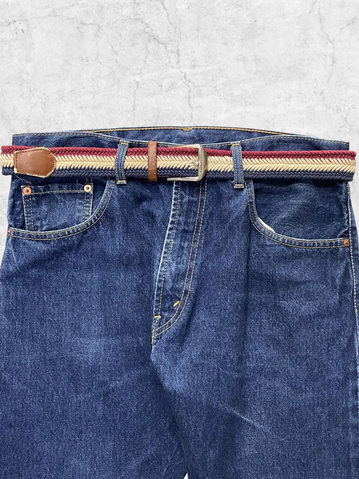 Levi's × Vintage Vintage Levi’s 505 Regular Fit Denim With Braided Belt Japan Size US 32 / EU 48 - 5 Thumbnail