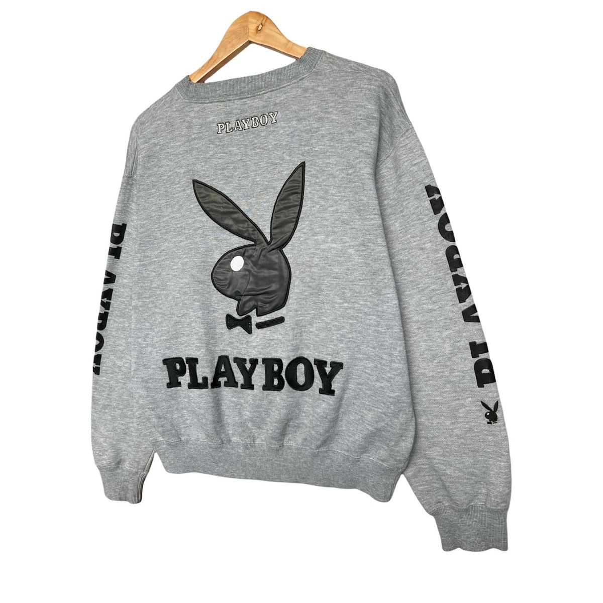 Playboy × Vintage Vintage Playboy Embroidered Logo Crewneck Grey Sweatshirt Size US S / EU 44-46 / 1 - 2 Thumbnail