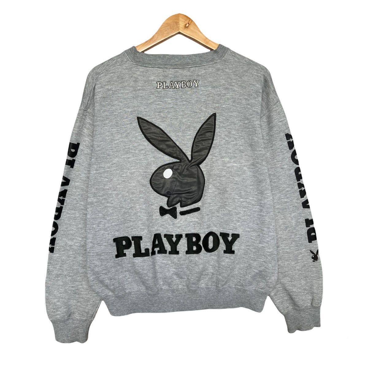Playboy × Vintage Vintage Playboy Embroidered Logo Crewneck Grey Sweatshirt Size US S / EU 44-46 / 1 - 1 Thumbnail