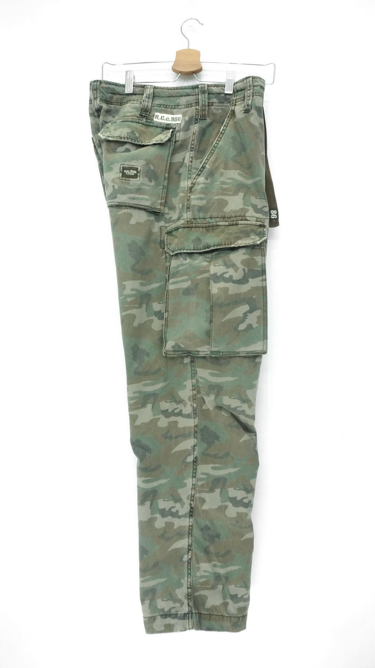 Other Vtg REAL CRUSH CLOTHING Dusty Camo Military Worn Cargo Pant Size US 33 - 3 Thumbnail