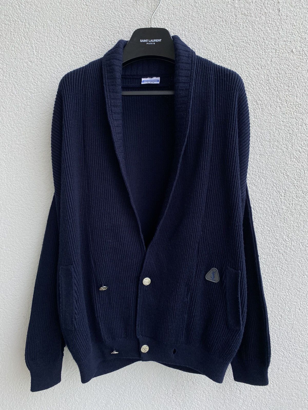 Yves Saint Laurent 90s YSL Cardigan Wool Soft Size US L / EU 52-54 / 3 - 7 Thumbnail