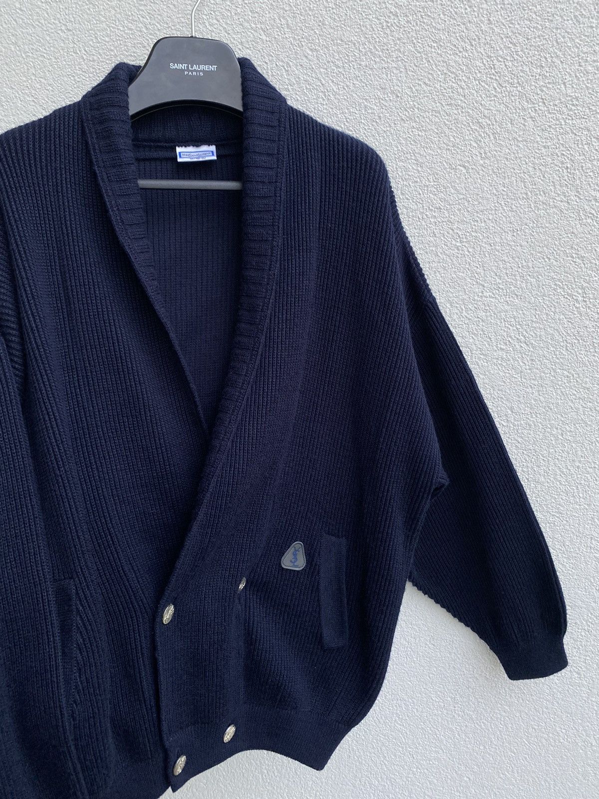 Yves Saint Laurent 90s YSL Cardigan Wool Soft Size US L / EU 52-54 / 3 - 3 Thumbnail