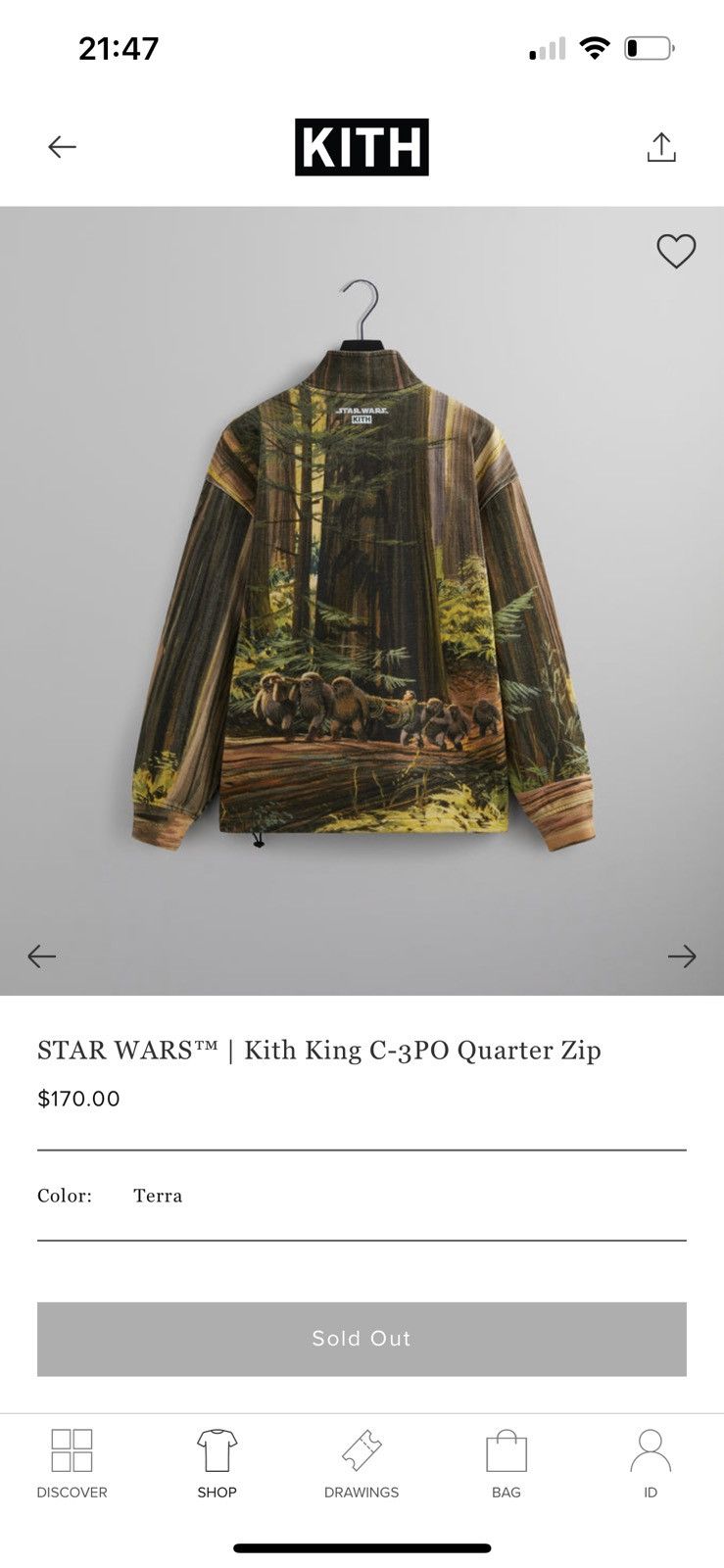 Kith × Star Wars KITH X STAR WARS KING C-3PO QUARTER | Grailed