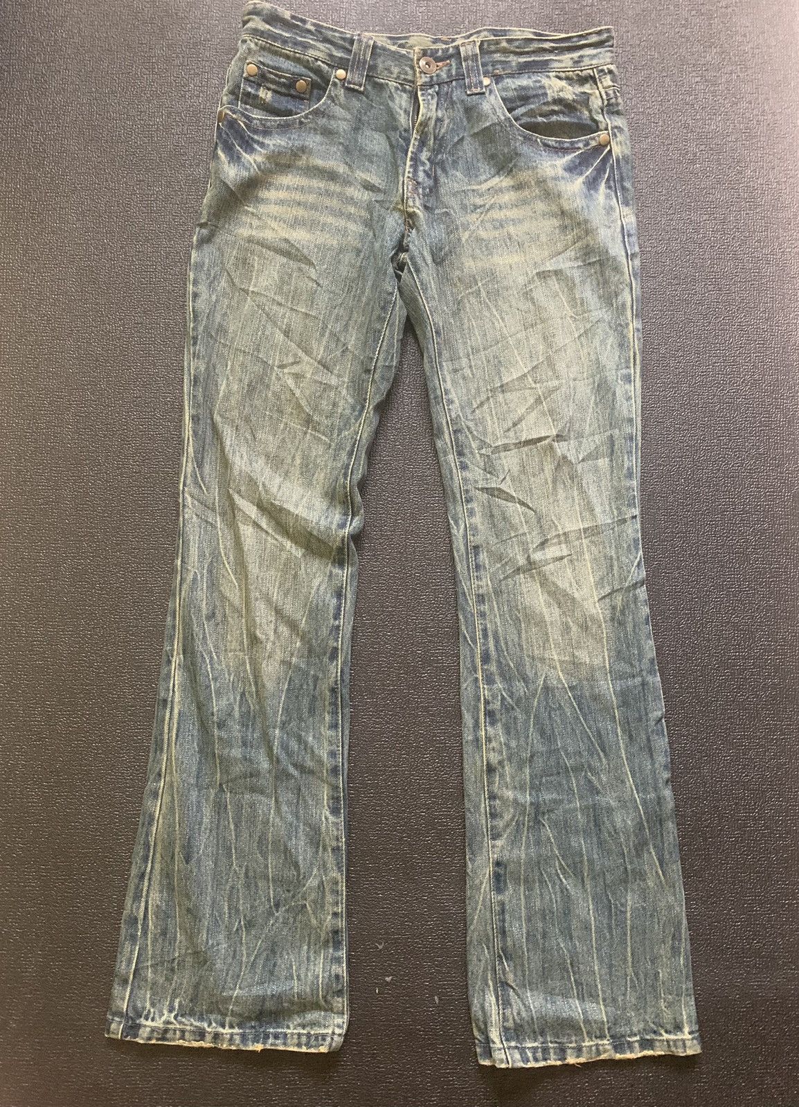 Image of Beauty Beast Flared Distresssed Jeans in Denim, Men's (Size 33)