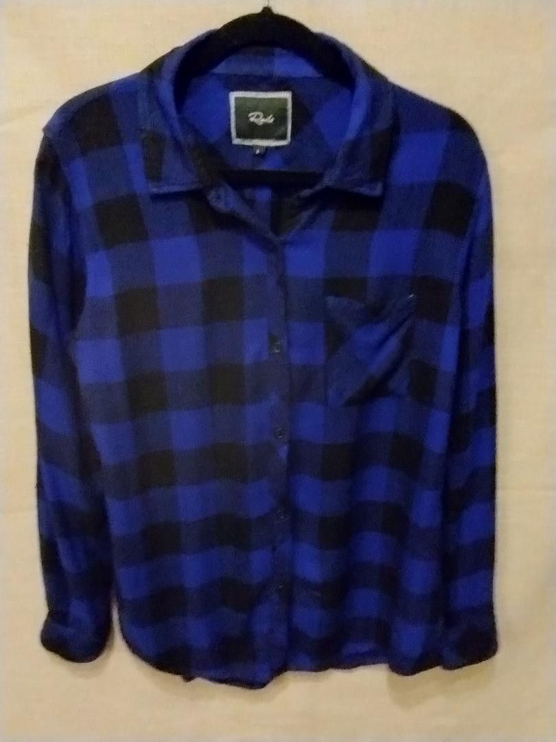 Rails Rails 100% Rayon Hunter Long Sleeve Button Front Plaid Shirt ...