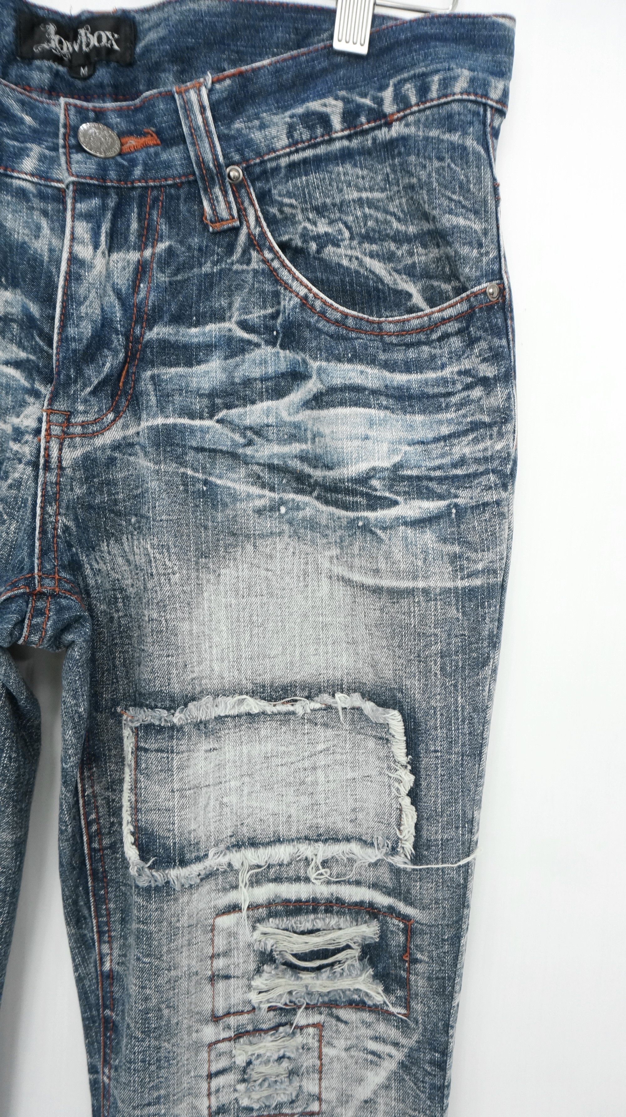 LOWBOX Dope 🔥 LOWBOX Slimfit Punk Distressed Ripped Patch Jeans Size US 30 / EU 46 - 4 Thumbnail