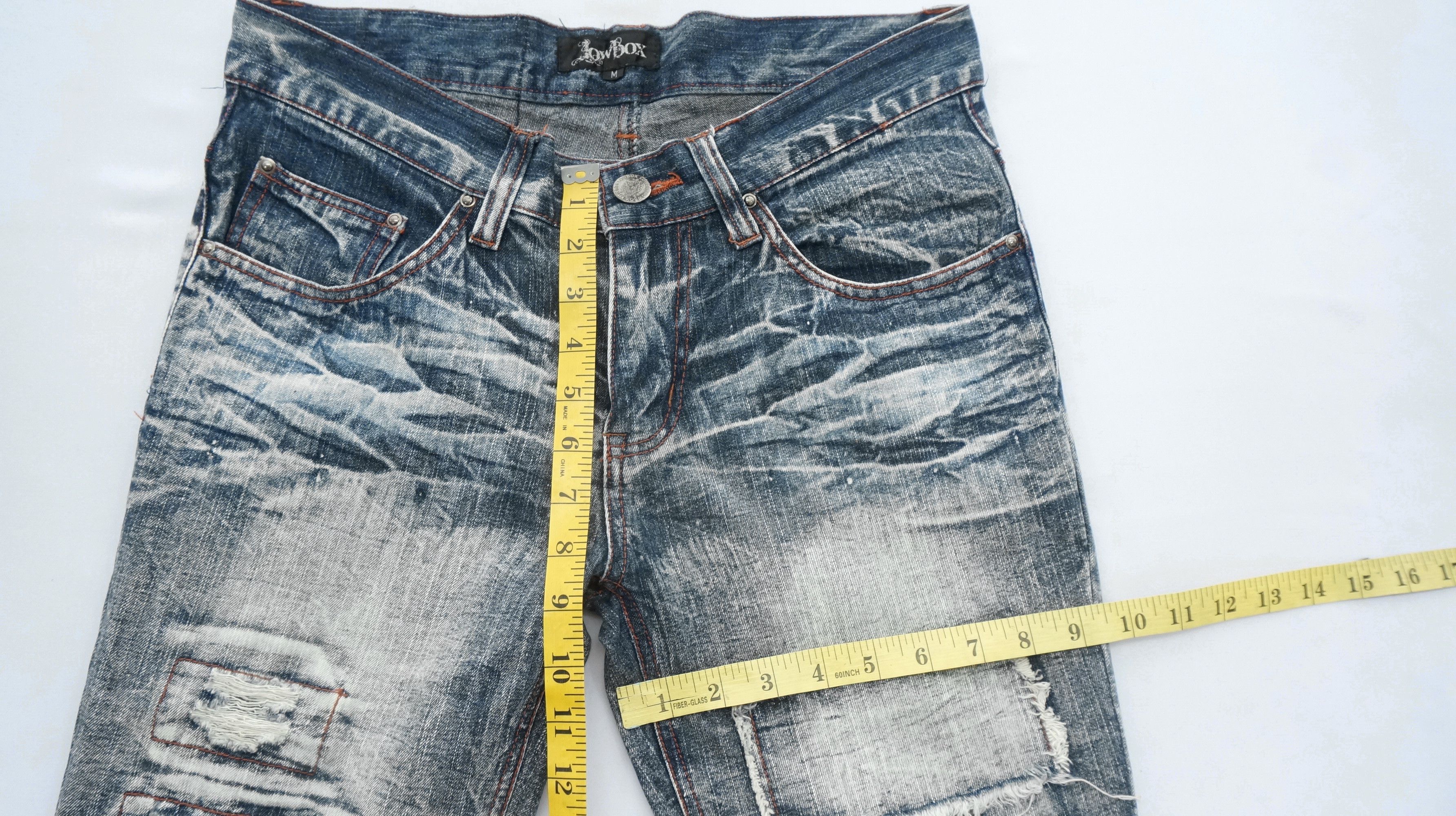 LOWBOX Dope 🔥 LOWBOX Slimfit Punk Distressed Ripped Patch Jeans Size US 30 / EU 46 - 10 Thumbnail