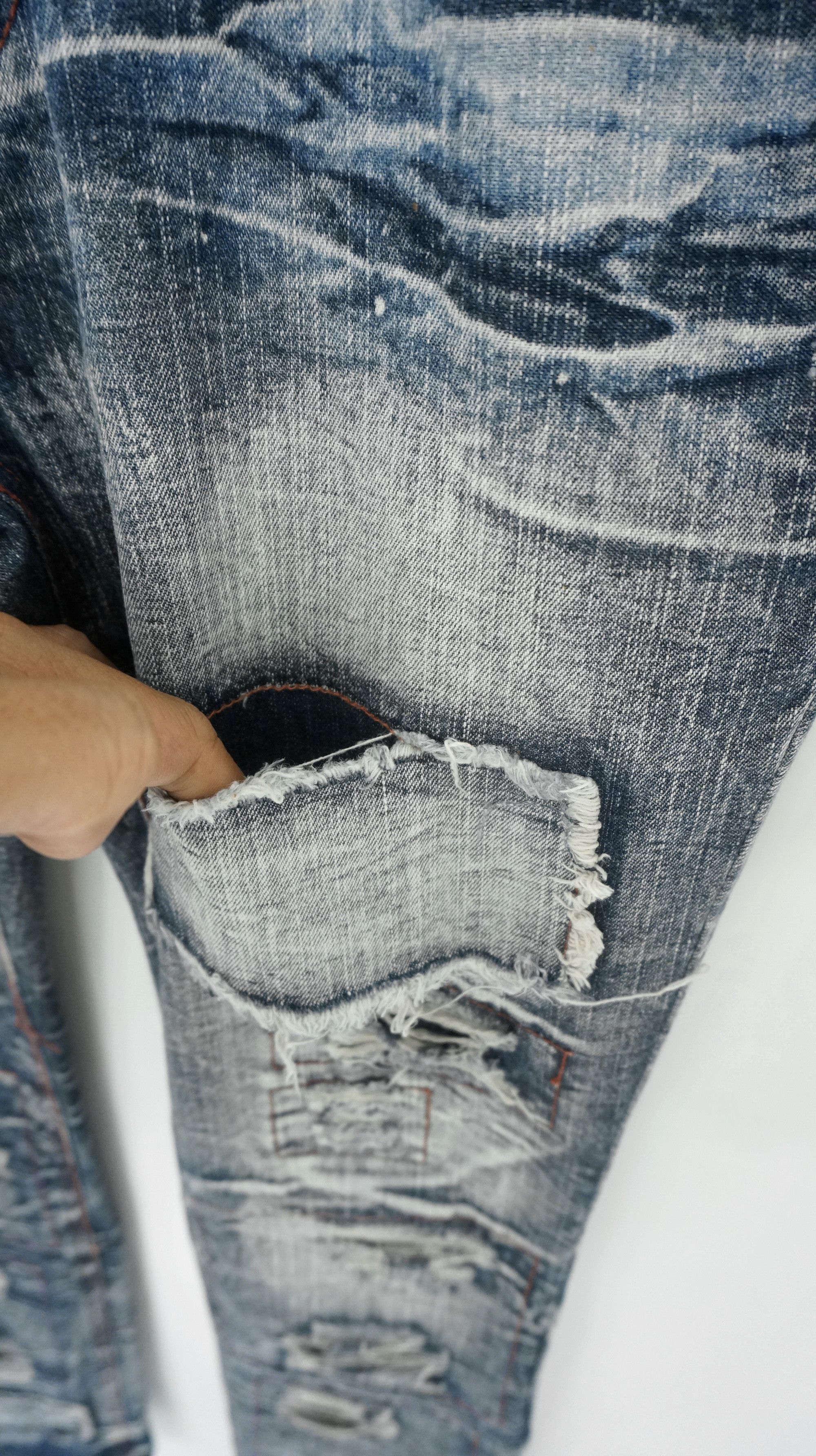 LOWBOX Dope 🔥 LOWBOX Slimfit Punk Distressed Ripped Patch Jeans Size US 30 / EU 46 - 5 Thumbnail