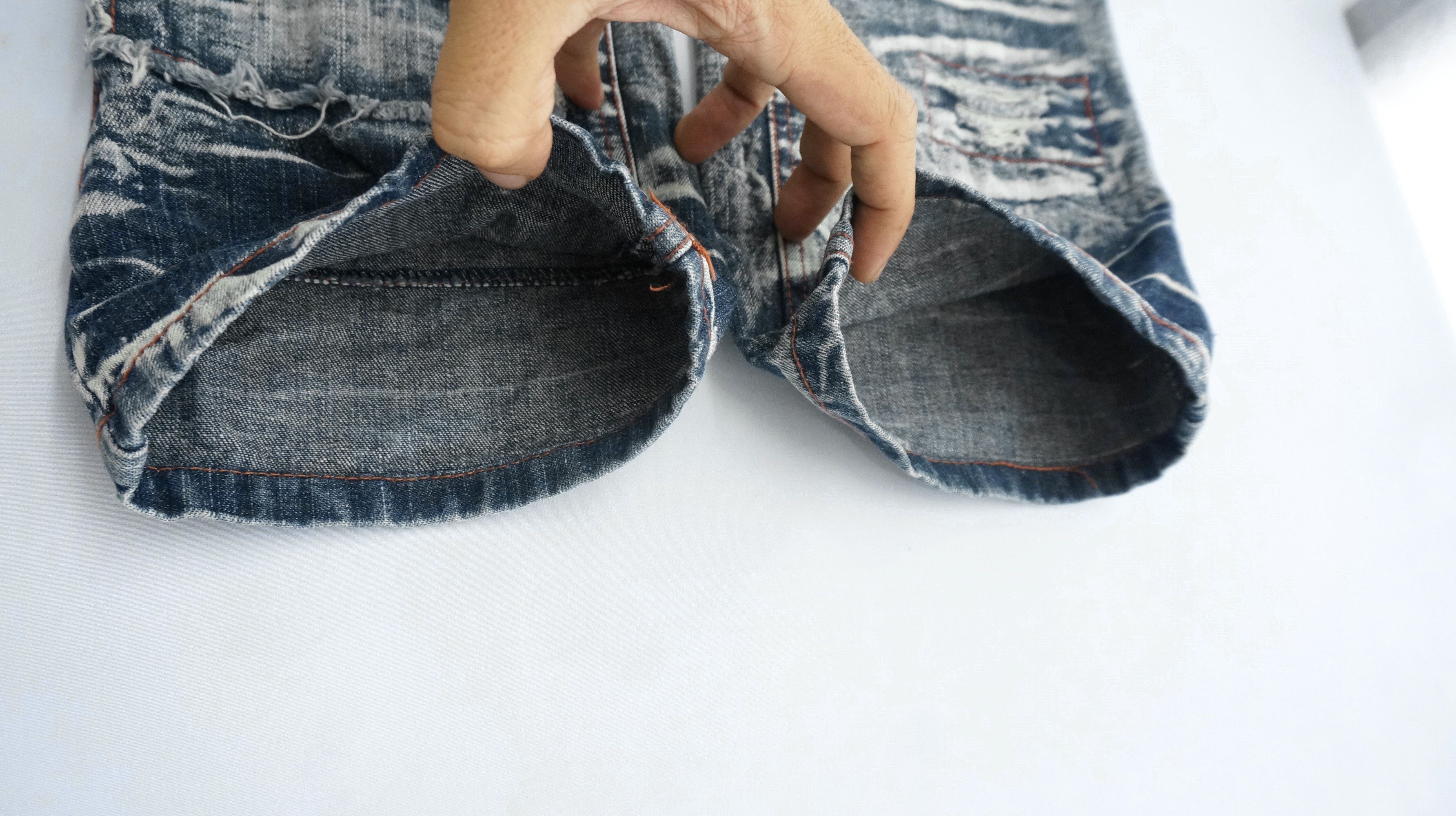 LOWBOX Dope 🔥 LOWBOX Slimfit Punk Distressed Ripped Patch Jeans Size US 30 / EU 46 - 15 Thumbnail