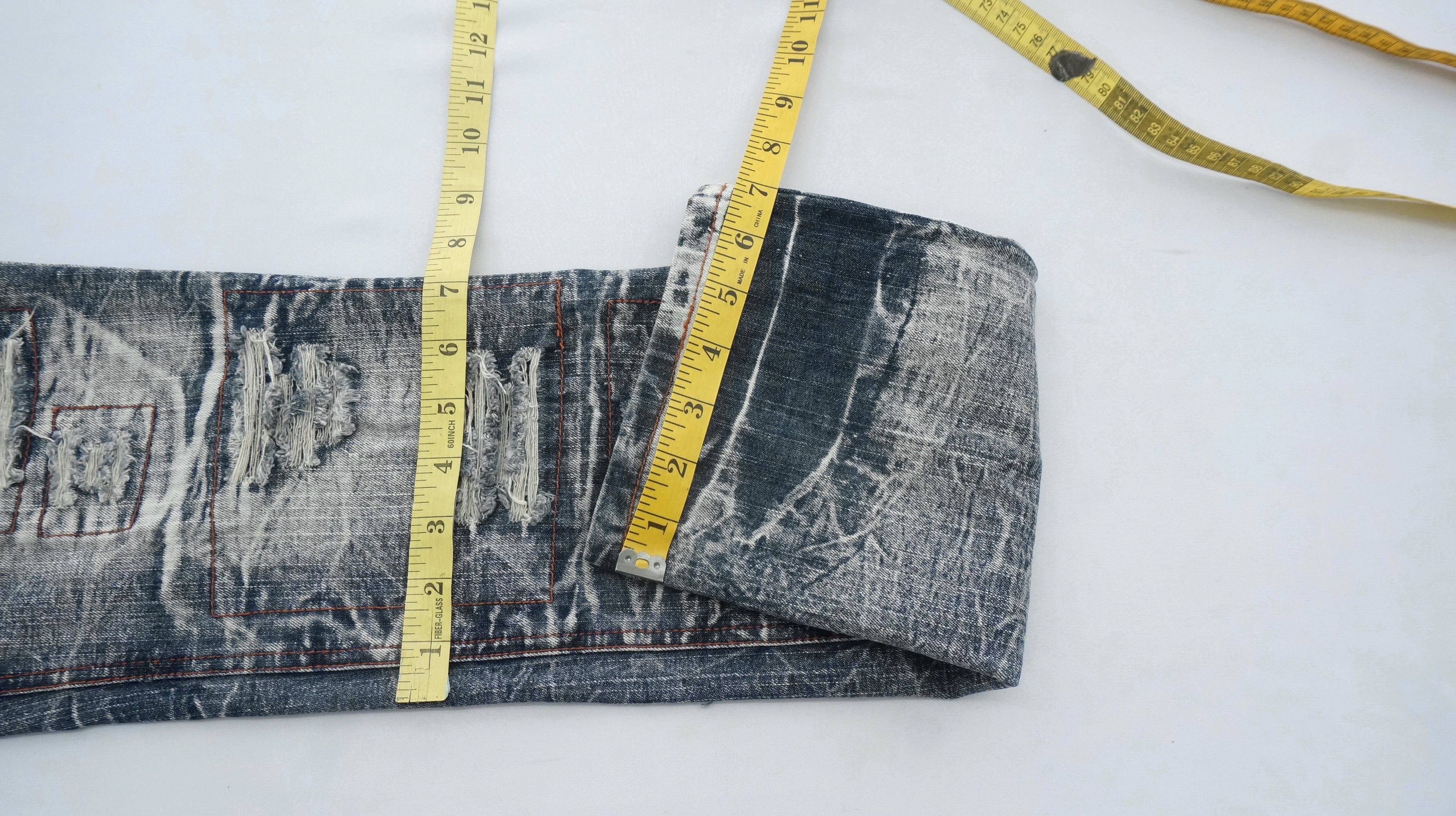 LOWBOX Dope 🔥 LOWBOX Slimfit Punk Distressed Ripped Patch Jeans Size US 30 / EU 46 - 12 Thumbnail
