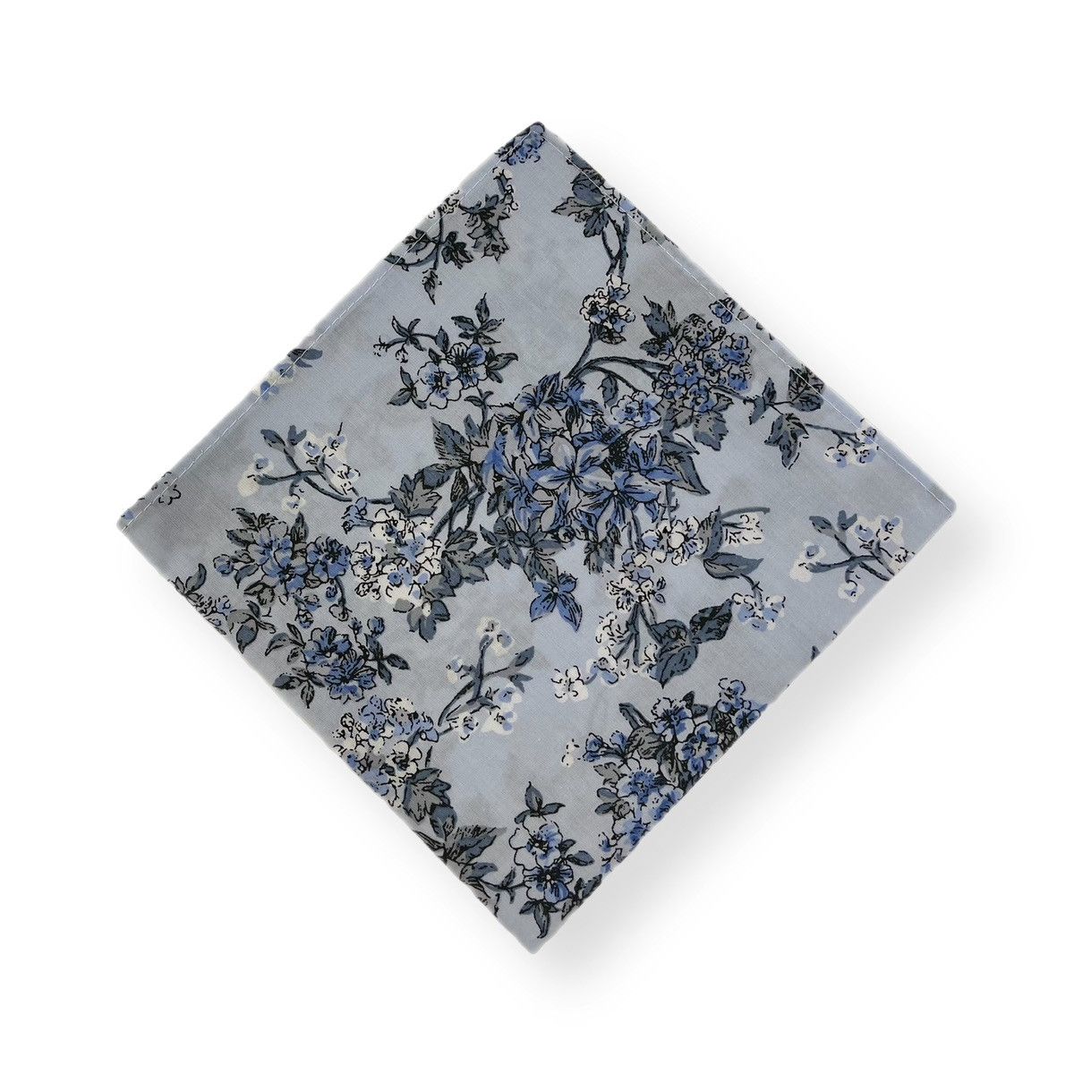 Other Men’s Gray Knit Necktie & Lt. Blue Floral Pocket Square Set Size ONE SIZE - 7 Thumbnail