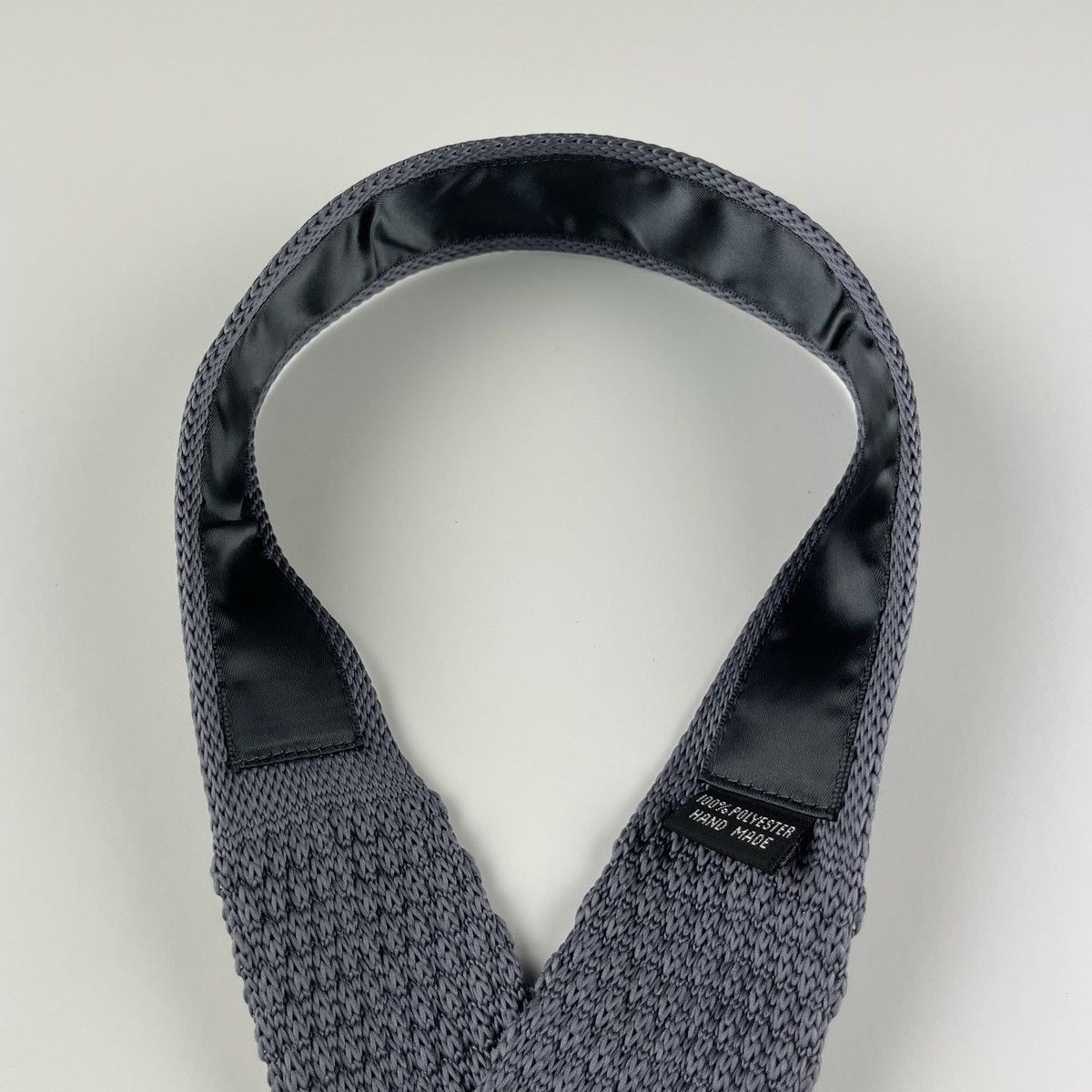 Other Men’s Gray Knit Necktie & Lt. Blue Floral Pocket Square Set Size ONE SIZE - 5 Thumbnail