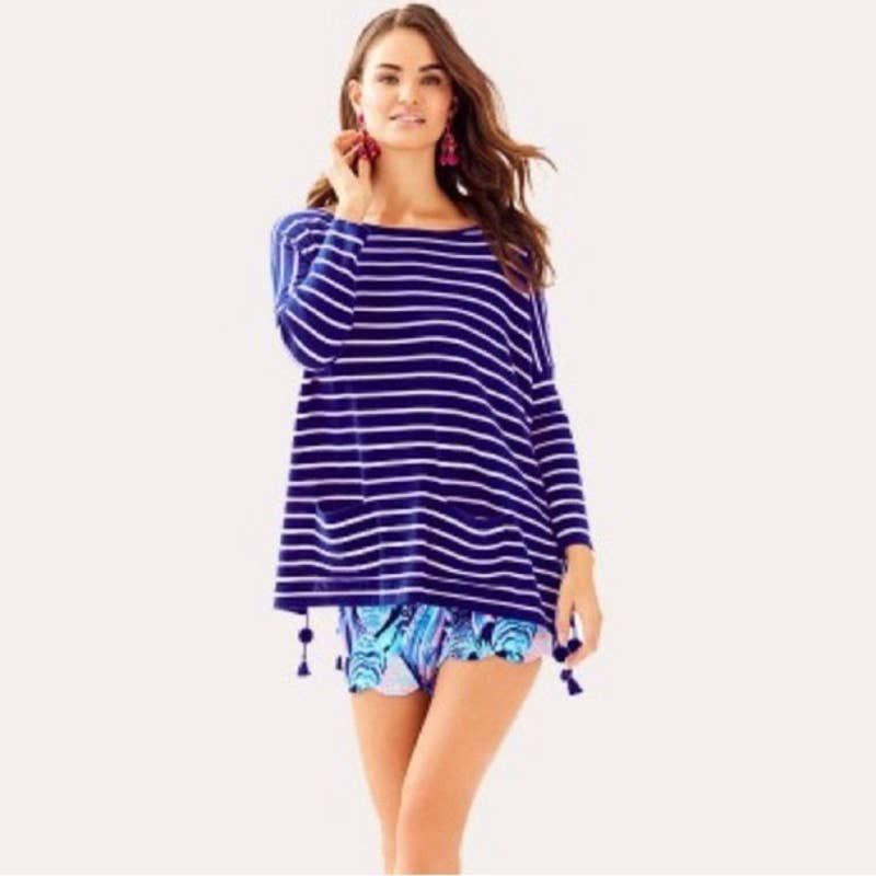 Lilly Pulitzer Lilly Pulitzer Twilight Blue Light Pink Cobo Elba Sweater Grailed
