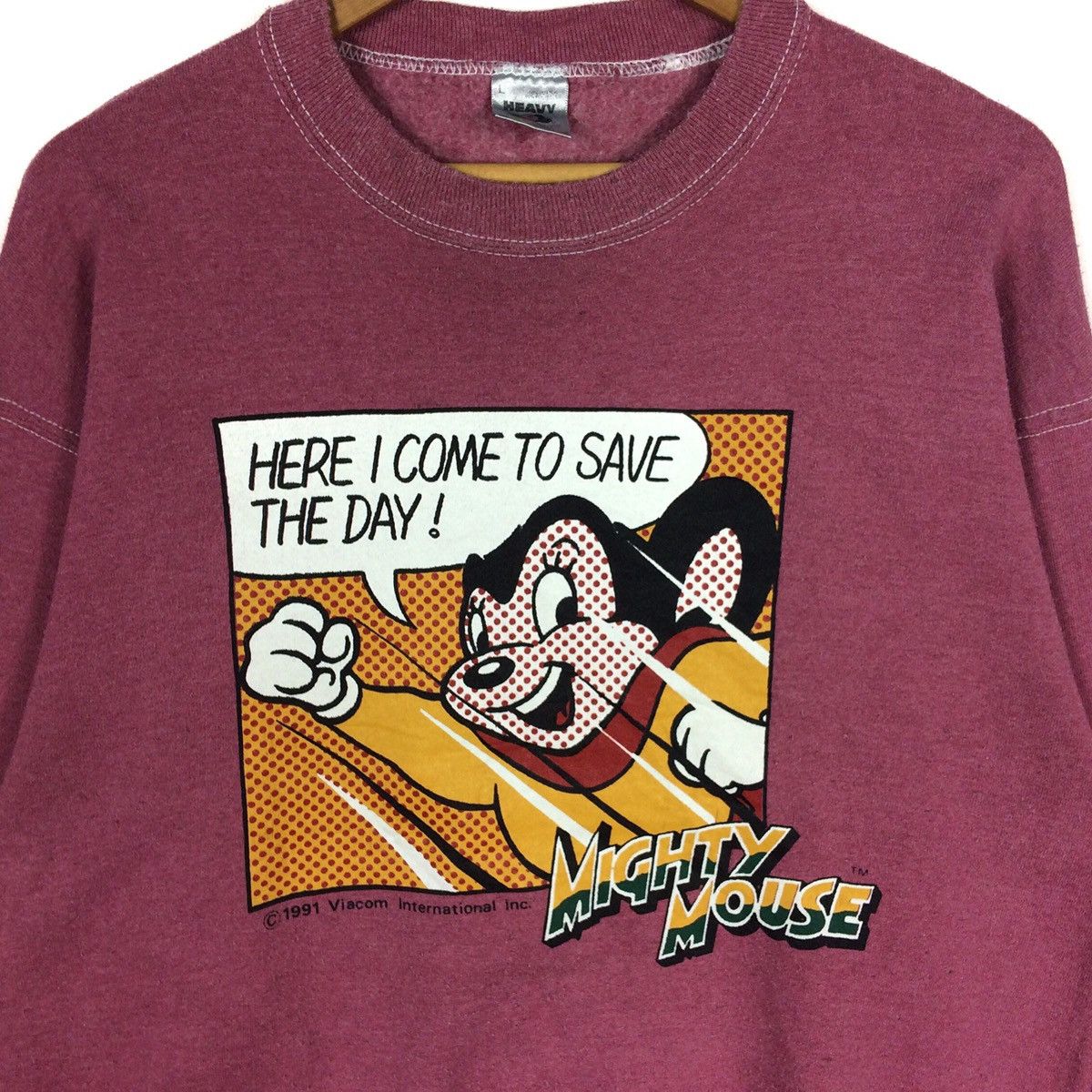 Anime Vintage 90s MIGHTY MOUSE Roy Lichtenstein Sweatshirt Viacom Size US L / EU 52-54 / 3 - 2 Thumbnail
