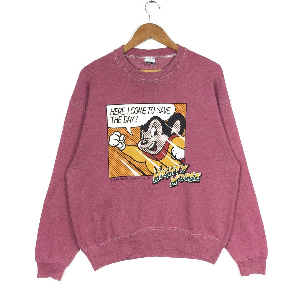 Anime Vintage 90s MIGHTY MOUSE Roy Lichtenstein Sweatshirt Viacom Size US L / EU 52-54 / 3 - 1 Thumbnail