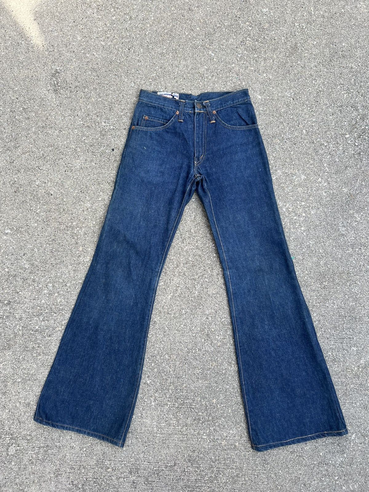 Johnbull Vintage 70s Johnbull Japan Blue Denim Super Flare Jeans Size US 27 - 1 Thumbnail