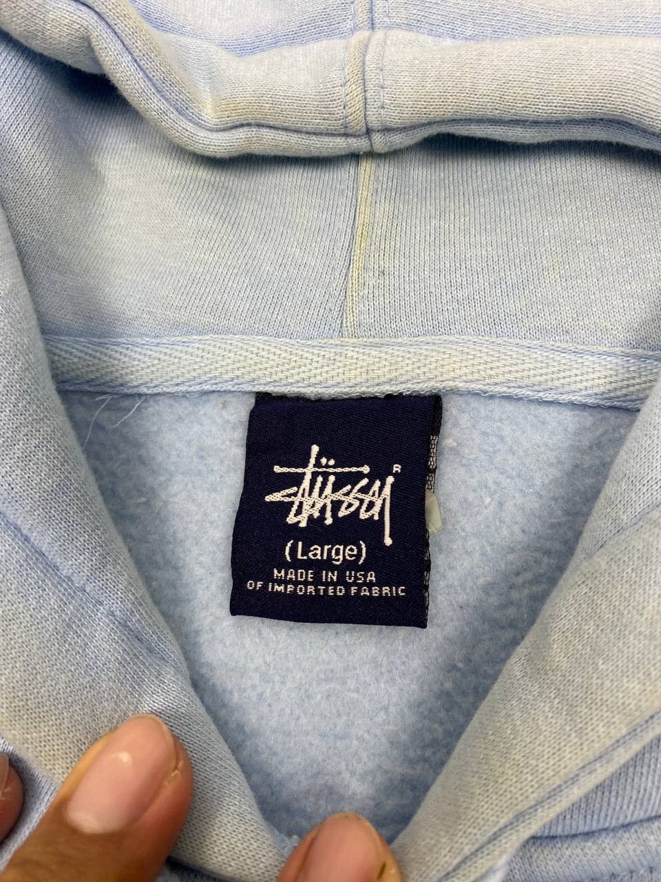 Stussy vintage stussy hoody distressed big logo back Size US L / EU 52-54 / 3 - 7 Thumbnail