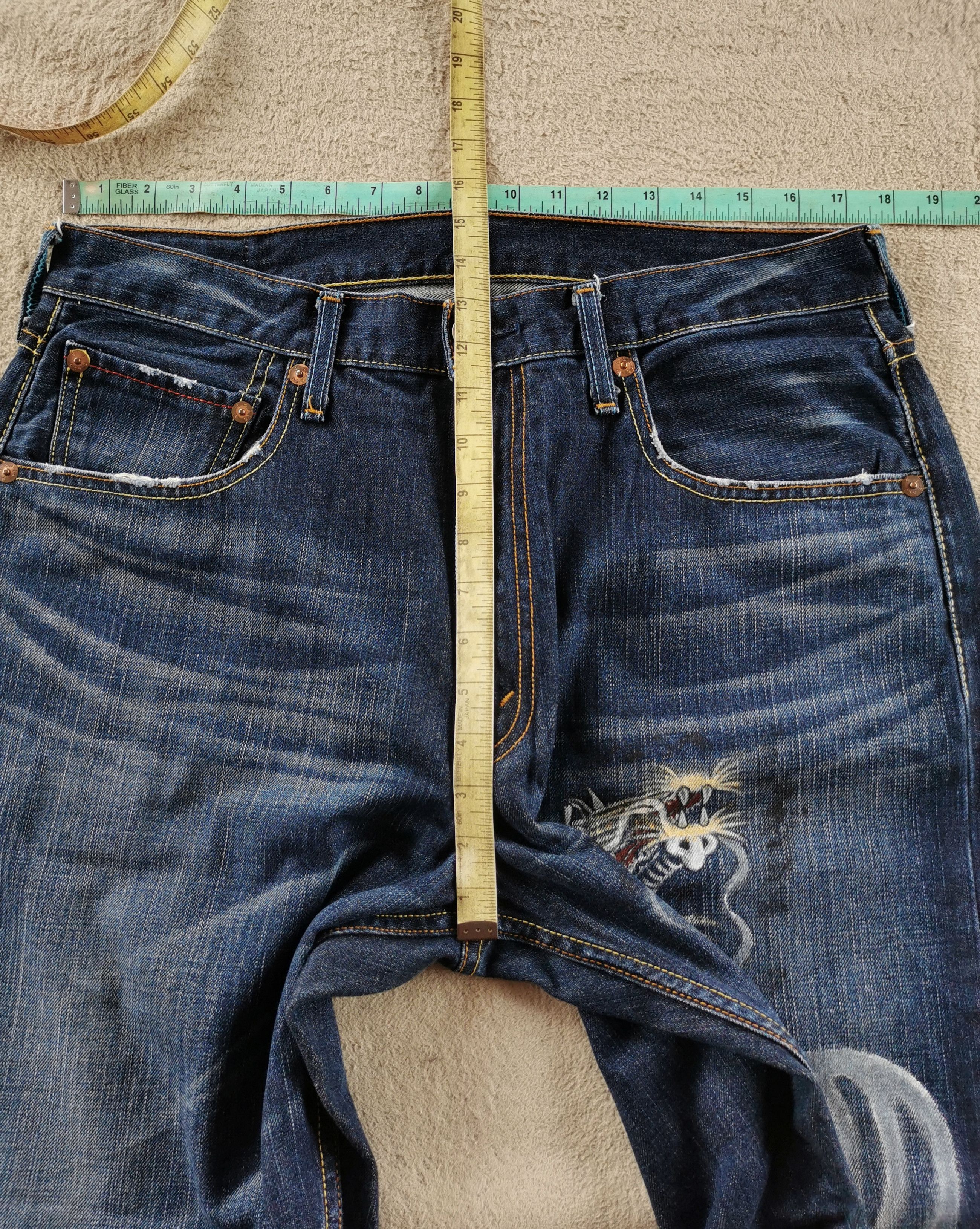 Levi's Levis Lot 709 Dragon Art Custom Hand Painting Jeans Size US 35 - 8 Thumbnail